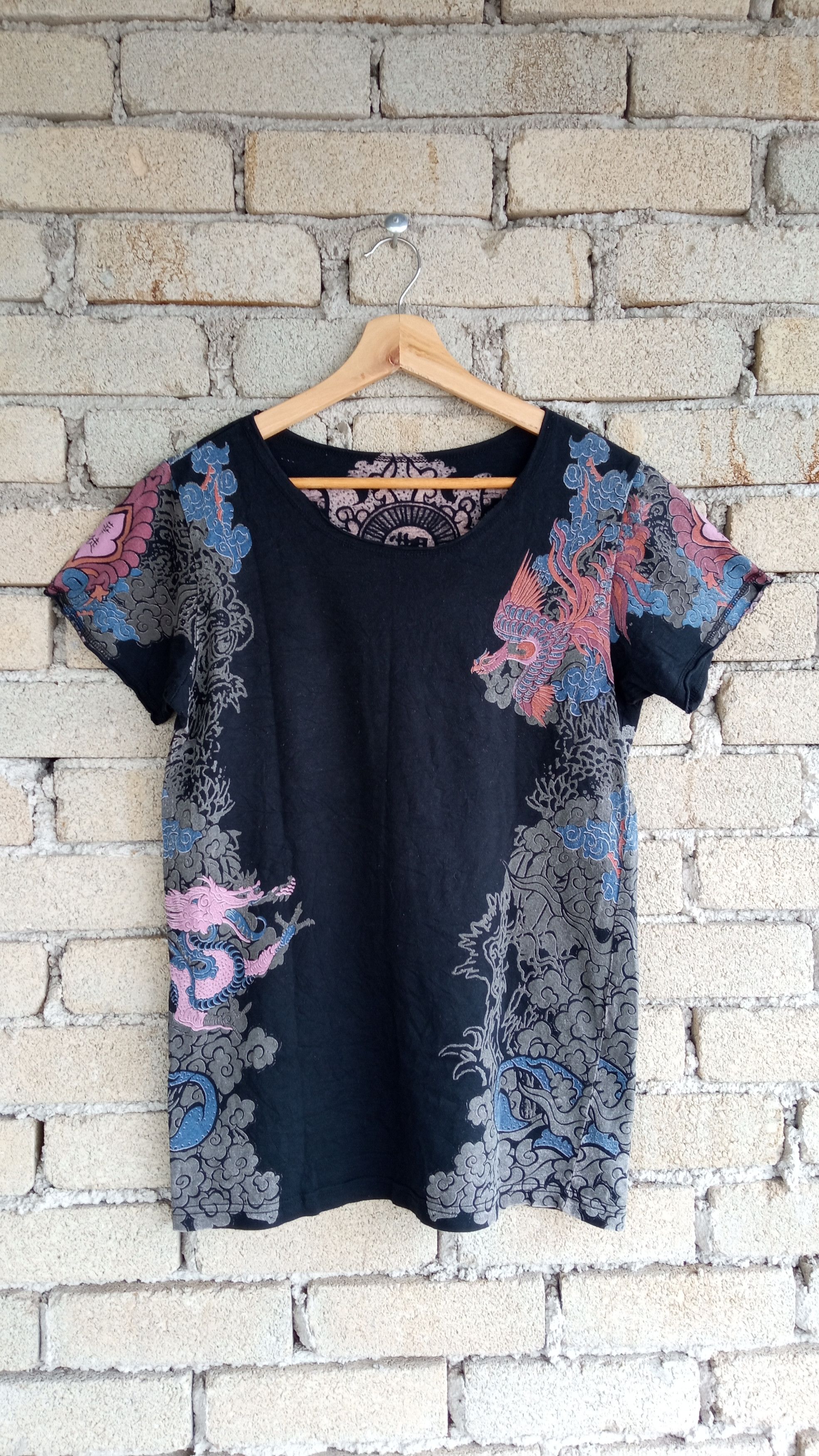 Japanese Brand × Vintage 🔥🔥Japanese Brand Fullprint Peacock Dragon Skull T-Shirt Size US S / EU 44-46 / 1 - 1 Thumbnail