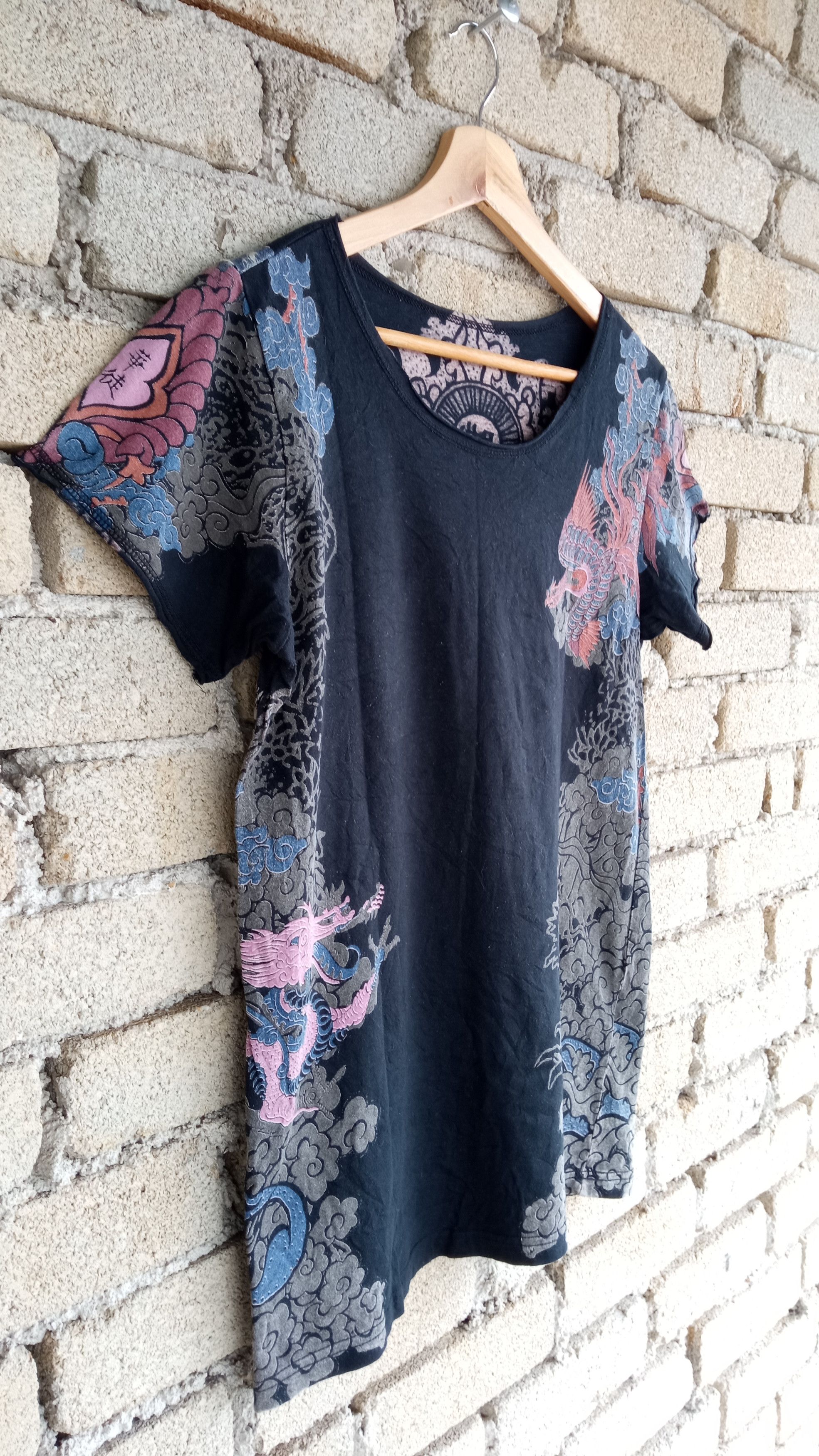 Japanese Brand × Vintage 🔥🔥Japanese Brand Fullprint Peacock Dragon Skull T-Shirt Size US S / EU 44-46 / 1 - 5 Thumbnail
