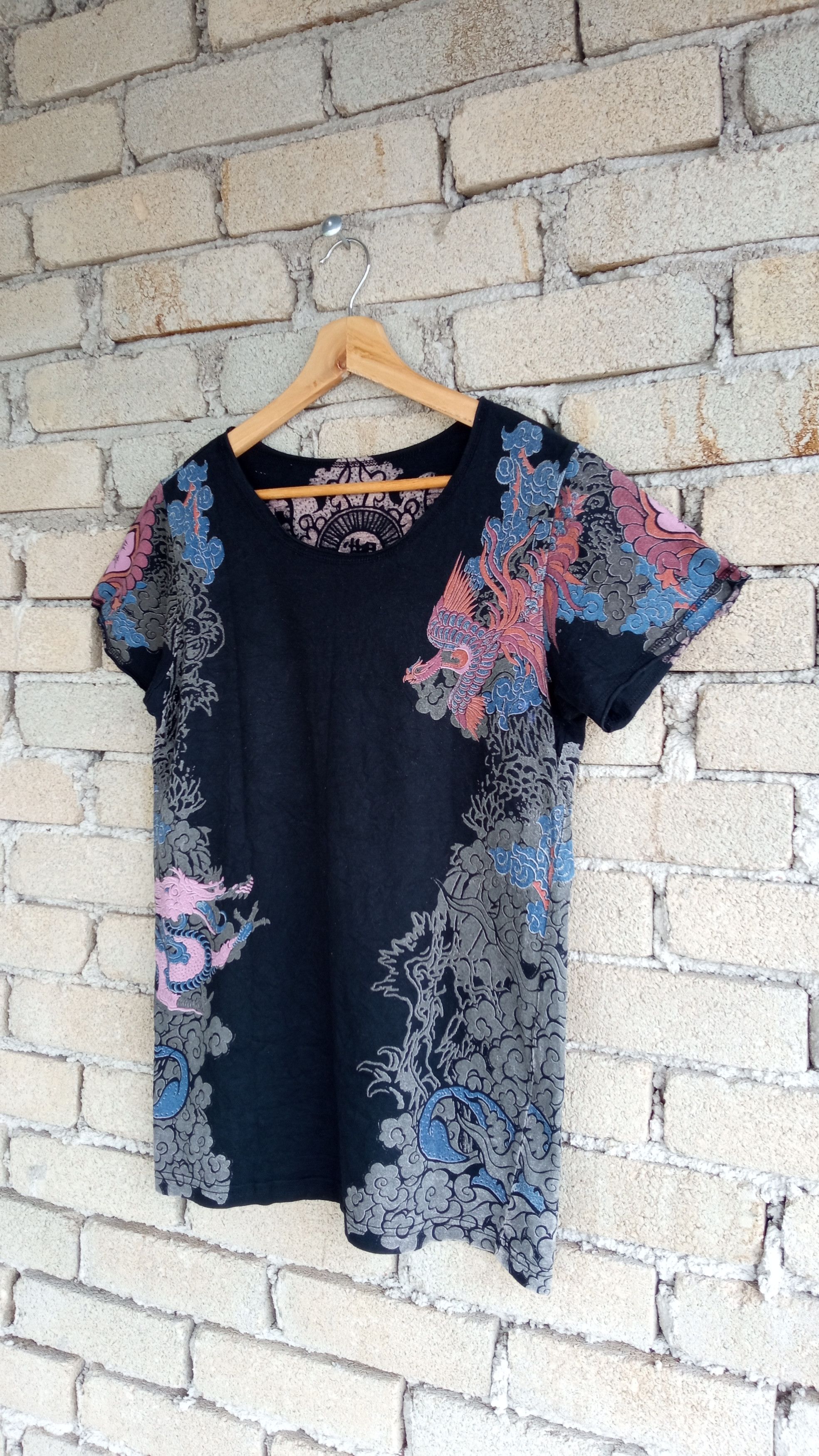 Japanese Brand × Vintage 🔥🔥Japanese Brand Fullprint Peacock Dragon Skull T-Shirt Size US S / EU 44-46 / 1 - 3 Thumbnail