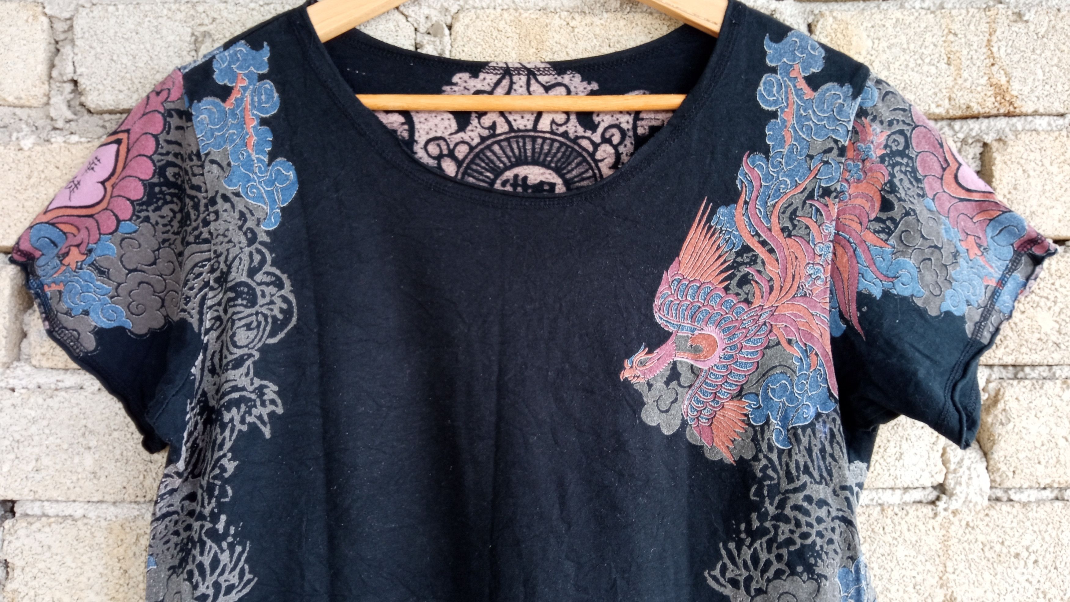 Japanese Brand × Vintage 🔥🔥Japanese Brand Fullprint Peacock Dragon Skull T-Shirt Size US S / EU 44-46 / 1 - 7 Thumbnail