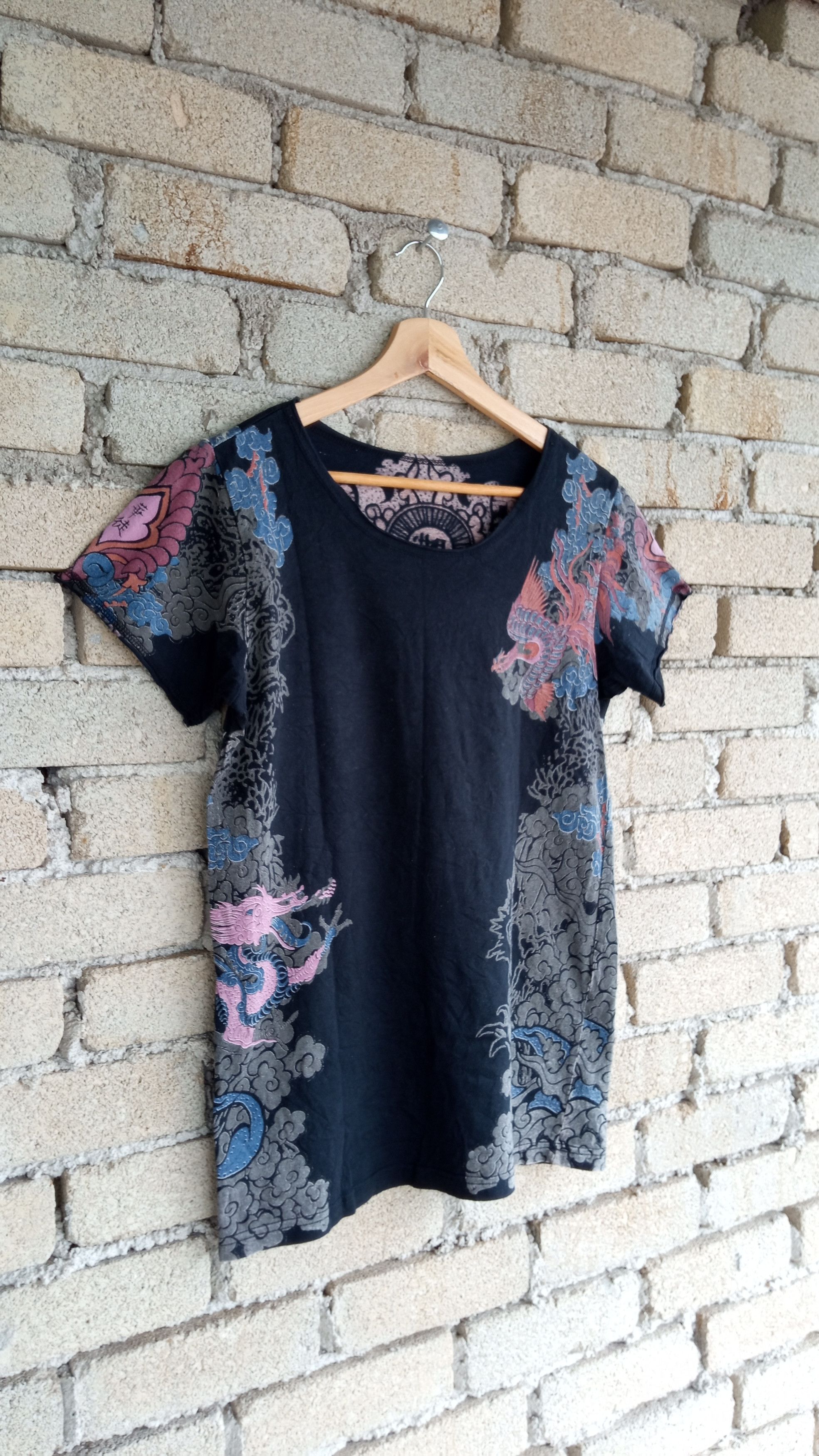 Japanese Brand × Vintage 🔥🔥Japanese Brand Fullprint Peacock Dragon Skull T-Shirt Size US S / EU 44-46 / 1 - 2 Thumbnail