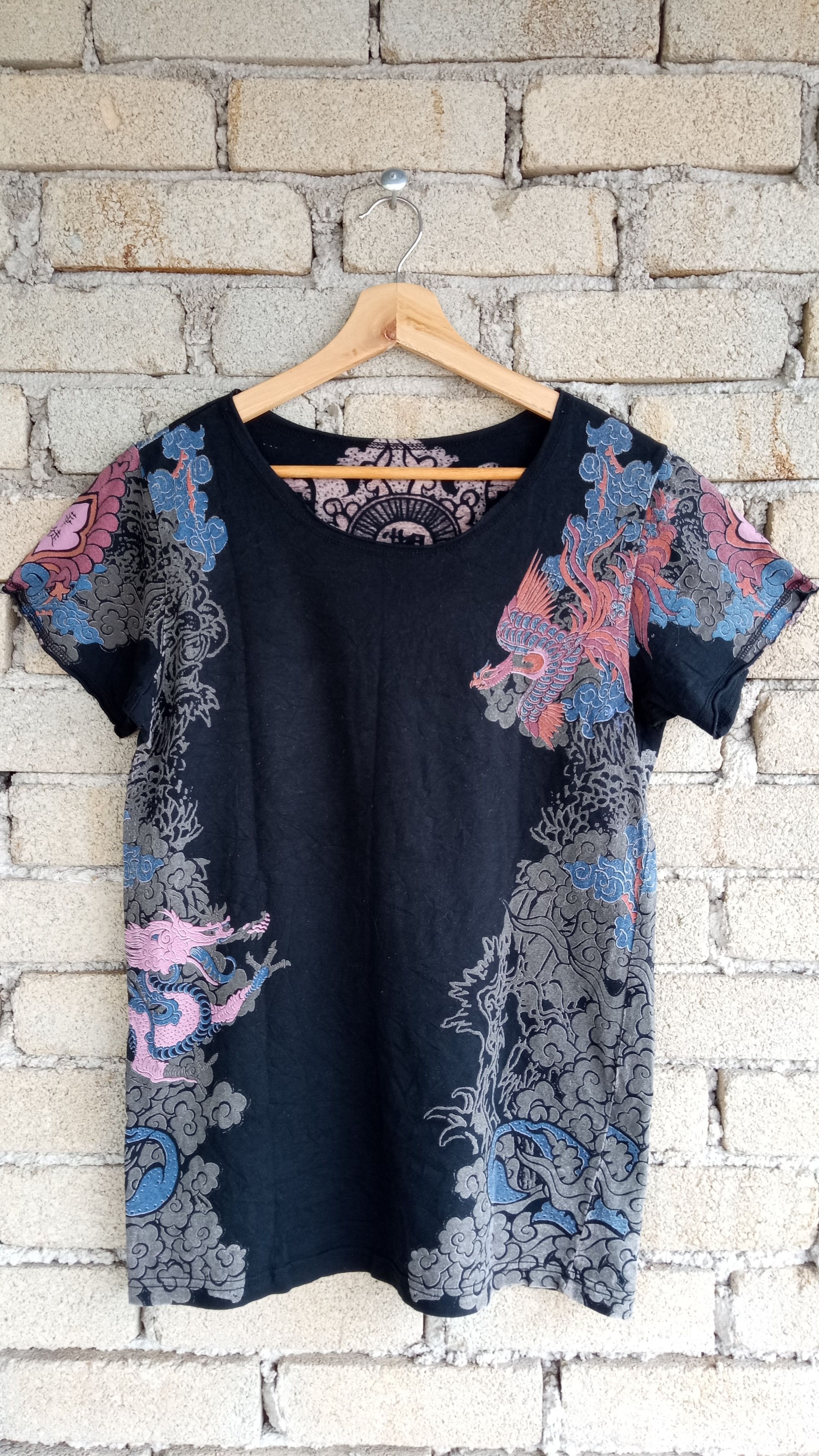 Japanese Brand × Vintage 🔥🔥Japanese Brand Fullprint Peacock Dragon Skull T-Shirt Size US S / EU 44-46 / 1 - 4 Thumbnail