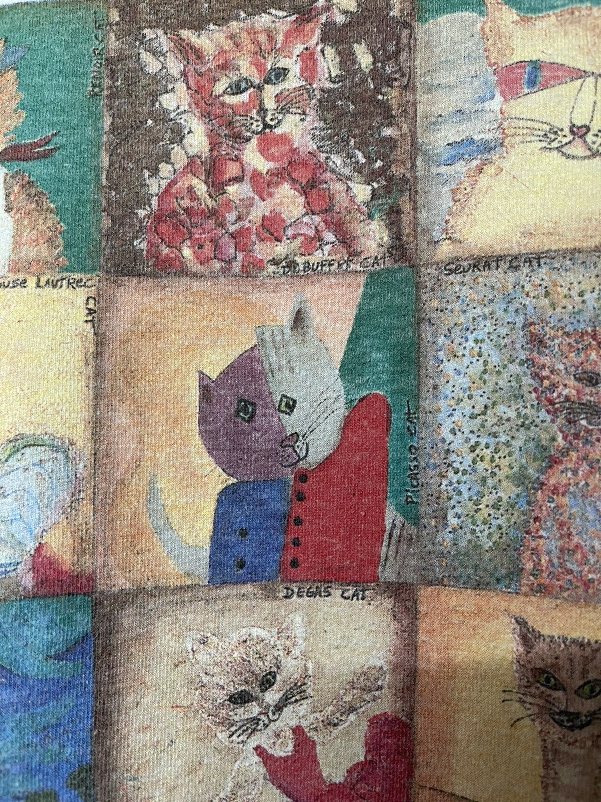 Vintage vintage 90s Pop Art Famous Cats By Amedeo Modigliani Tee Size US XL / EU 56 / 4 - 4 Thumbnail
