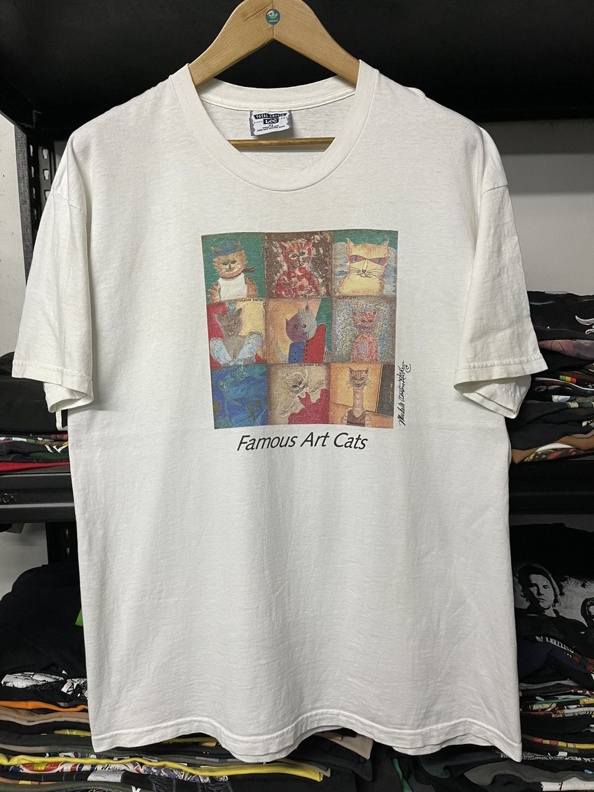 Vintage vintage 90s Pop Art Famous Cats By Amedeo Modigliani Tee Size US XL / EU 56 / 4 - 1 Thumbnail
