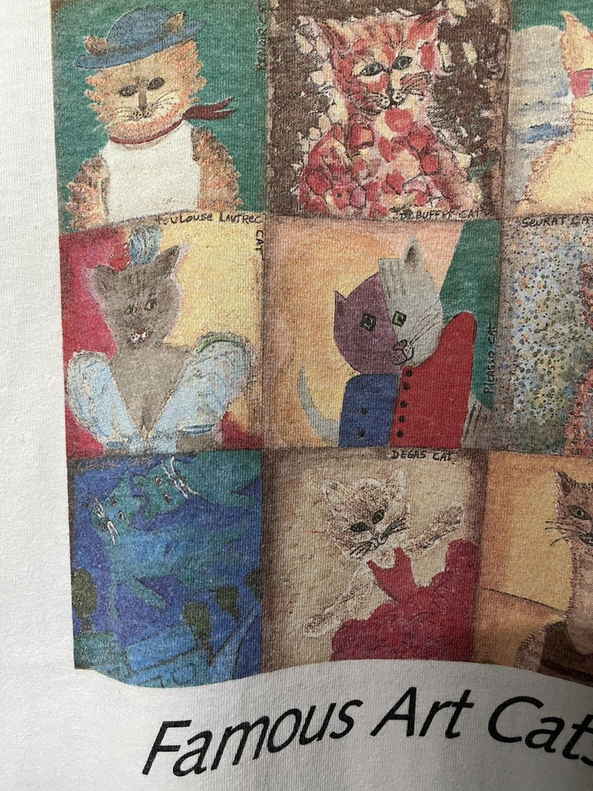Vintage vintage 90s Pop Art Famous Cats By Amedeo Modigliani Tee Size US XL / EU 56 / 4 - 5 Thumbnail