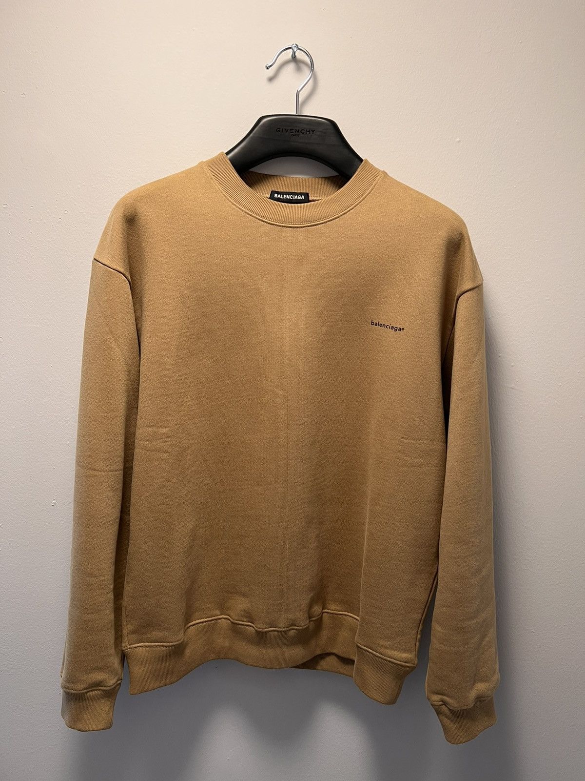 image of Balenciaga Logo Sweater Large in Tan, Men's