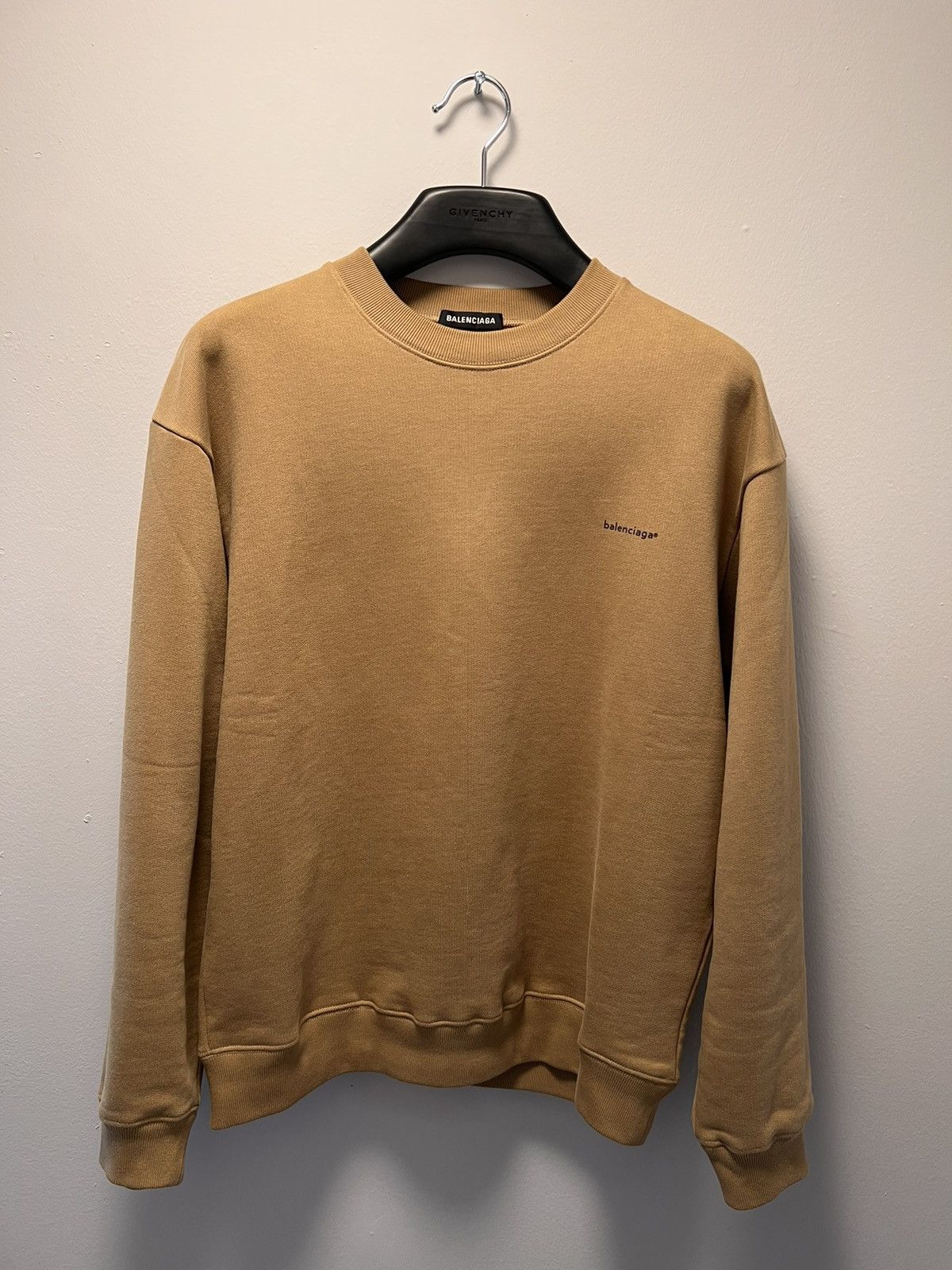 Pre-owned Balenciaga Logo Sweater Large In Tan