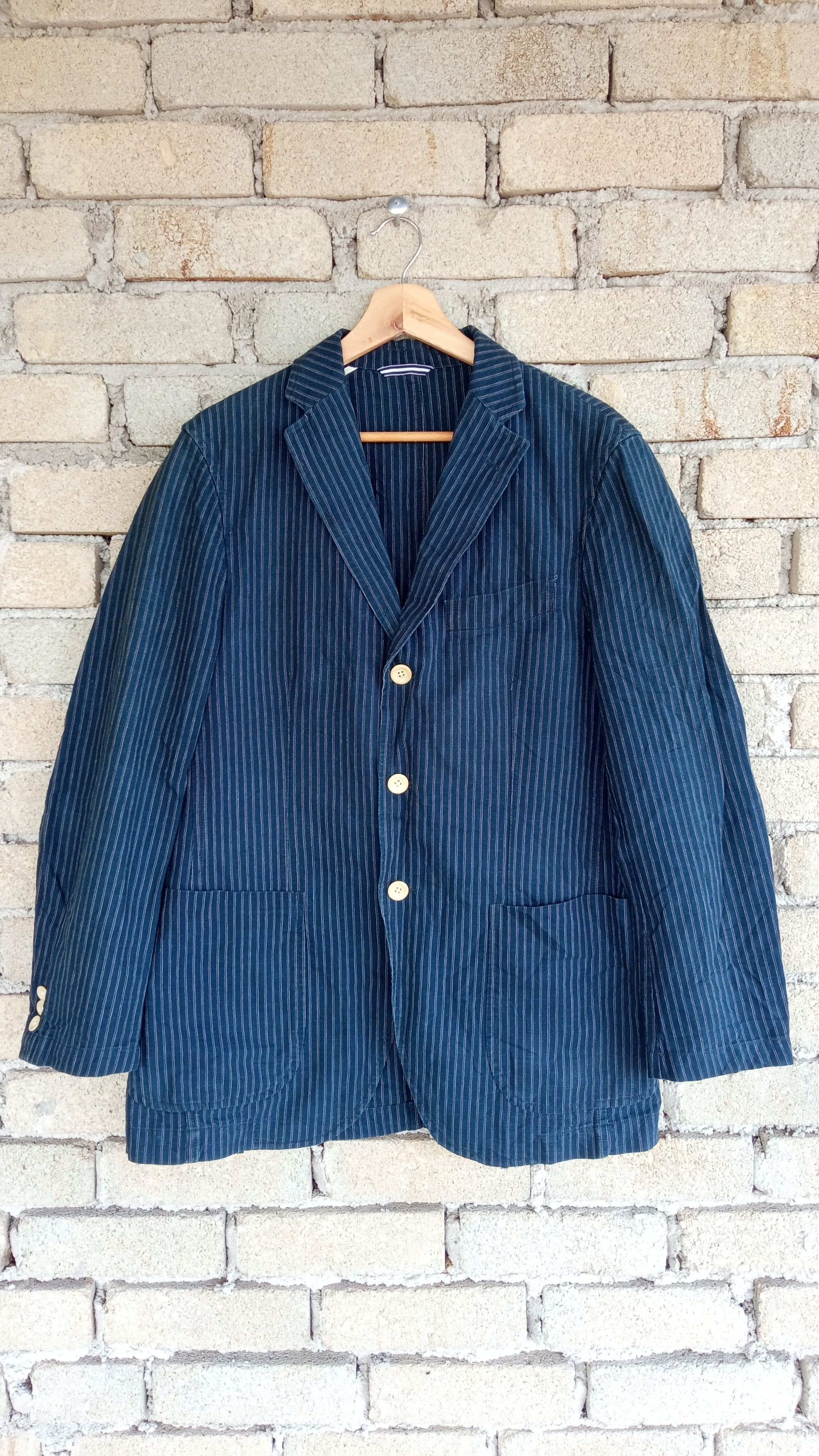 Japanese Brand × Stanley Blacker × Vintage 🔥🔥Vtg Stanley Blacker Hickory Wabash Striped Style Jacket Size US M / EU 48-50 / 2 - 1 Thumbnail