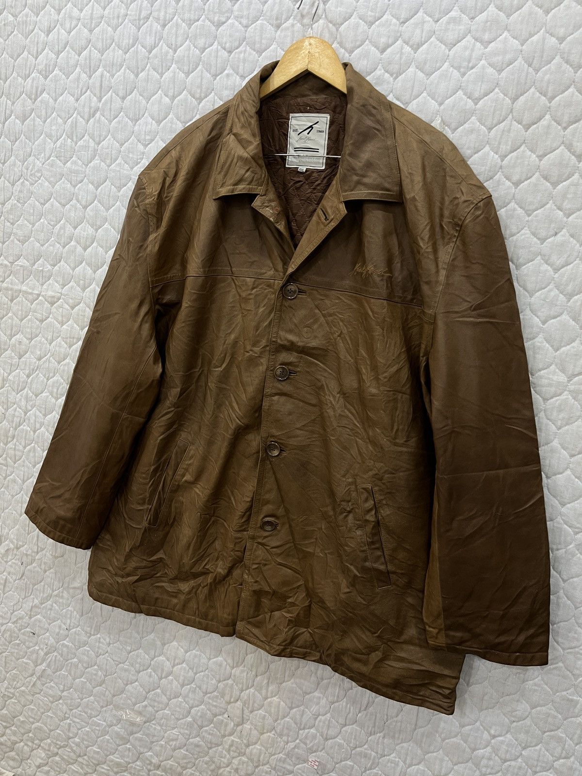 Vintage (Qq). VINTAGE KARL KANI LEATHER JACKET Size US XL / EU 56 / 4 - 4 Thumbnail
