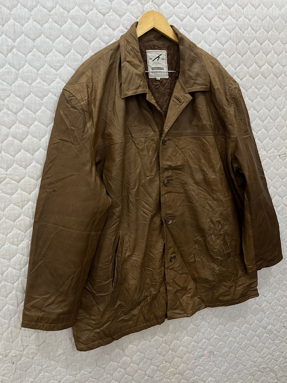 Vintage (Qq). VINTAGE KARL KANI LEATHER JACKET Size US XL / EU 56 / 4 - 5 Thumbnail