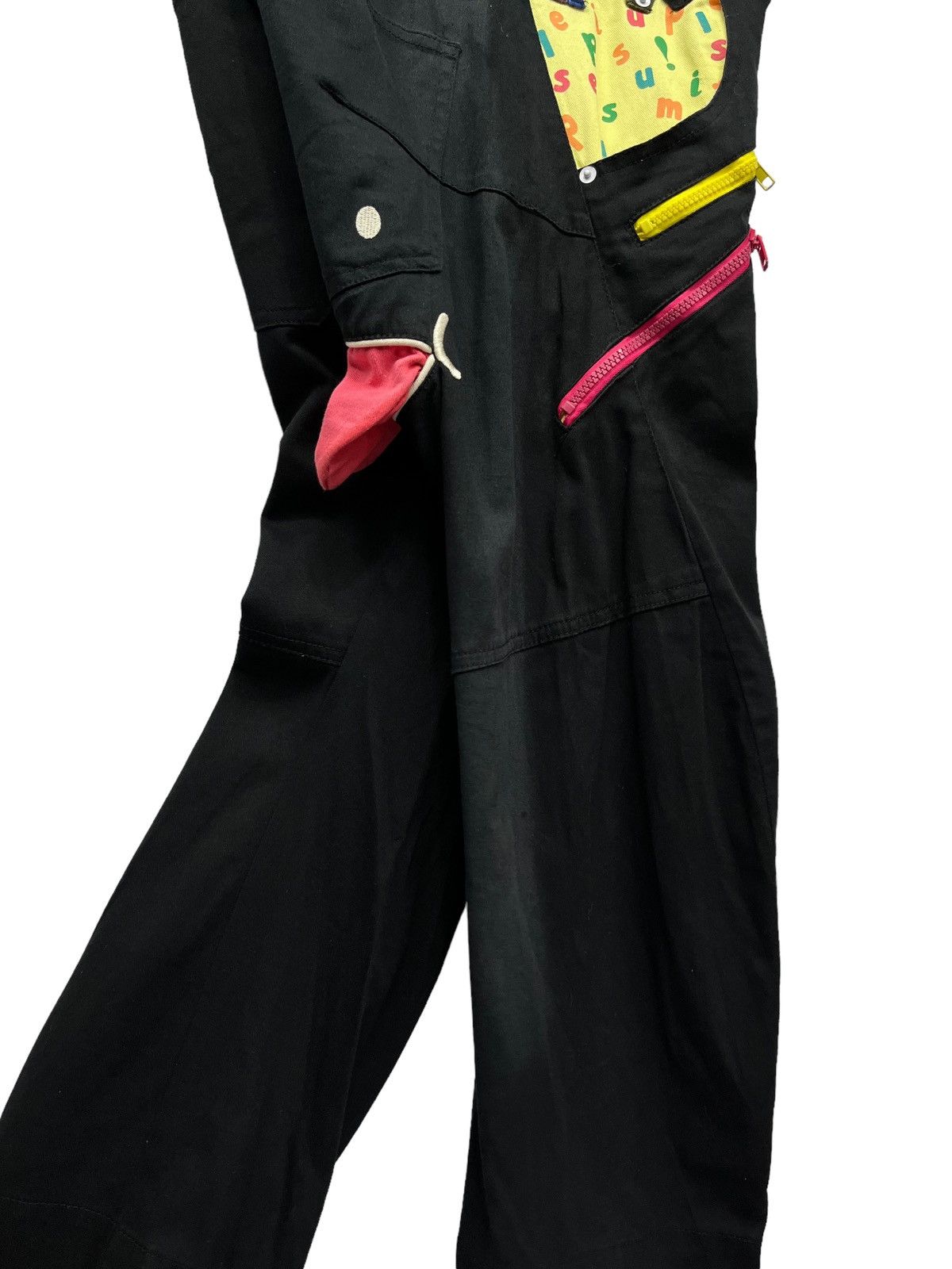 Japanese Brand 😛UP! SMILE Double Waist Stretch Cotton Fun Art Smiley Pants Size US 31 - 18 Thumbnail