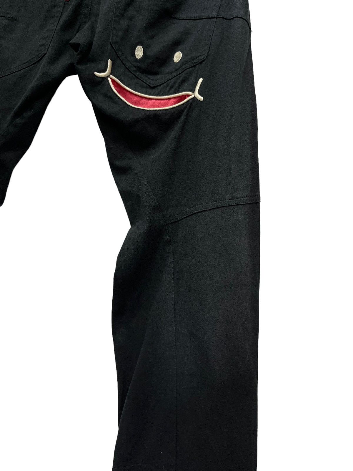 Japanese Brand 😛UP! SMILE Double Waist Stretch Cotton Fun Art Smiley Pants Size US 31 - 11 Thumbnail