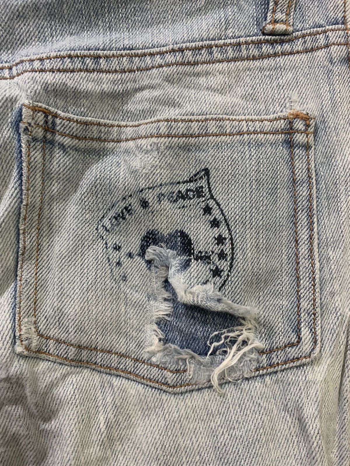 Japanese Brand 90s 3D Baggy Multipocket Distressed Flare Cargo Denim Jeans Size 28" / US 6 / IT 42 - 16 Thumbnail