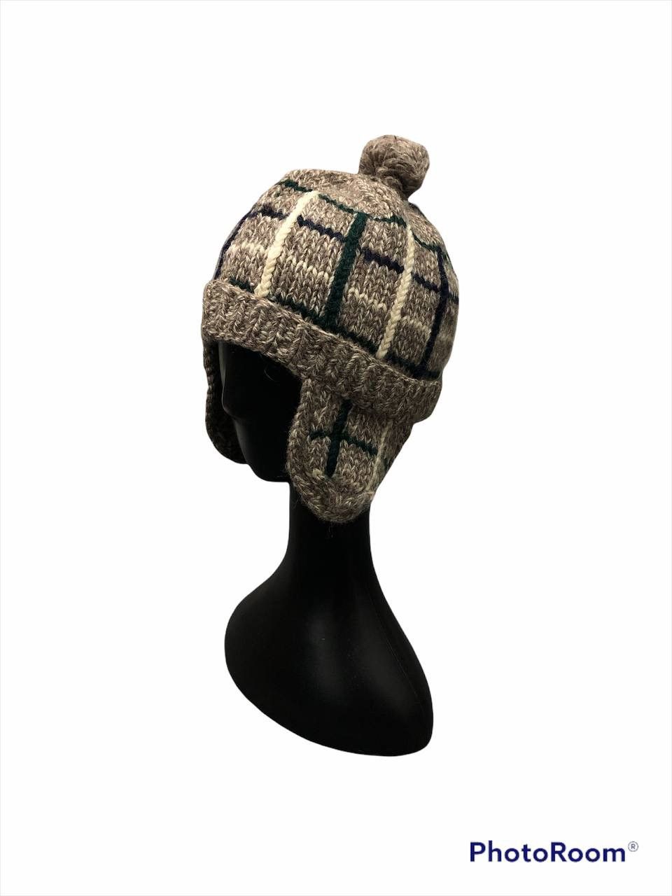 Japanese Brand × Vintage Checkred Earflat Wool Hat Beanie Size ONE SIZE - 4 Thumbnail