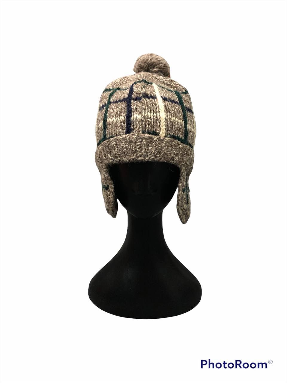 Japanese Brand × Vintage Checkred Earflat Wool Hat Beanie Size ONE SIZE - 2 Thumbnail