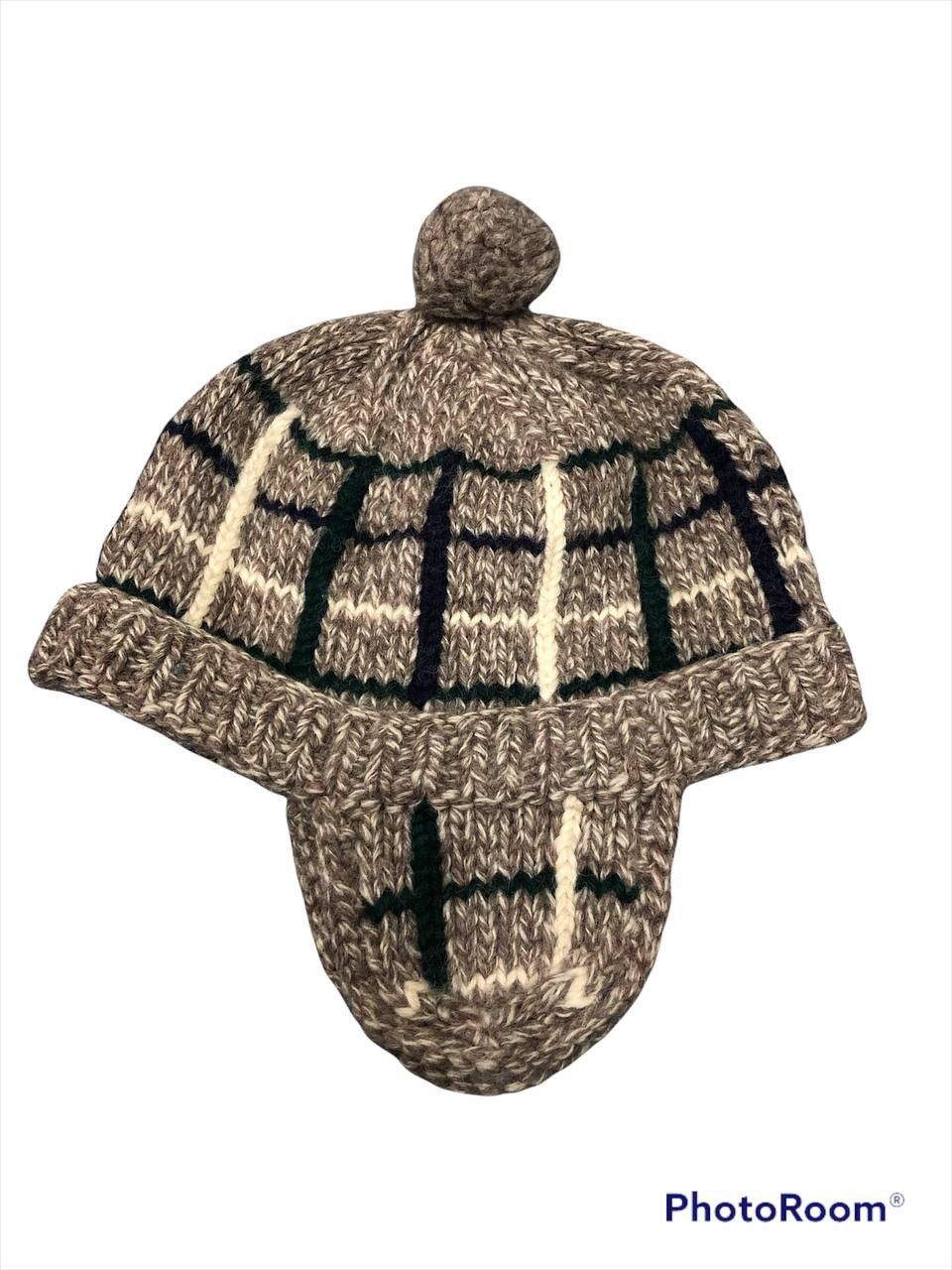 Japanese Brand × Vintage Checkred Earflat Wool Hat Beanie Size ONE SIZE - 5 Thumbnail