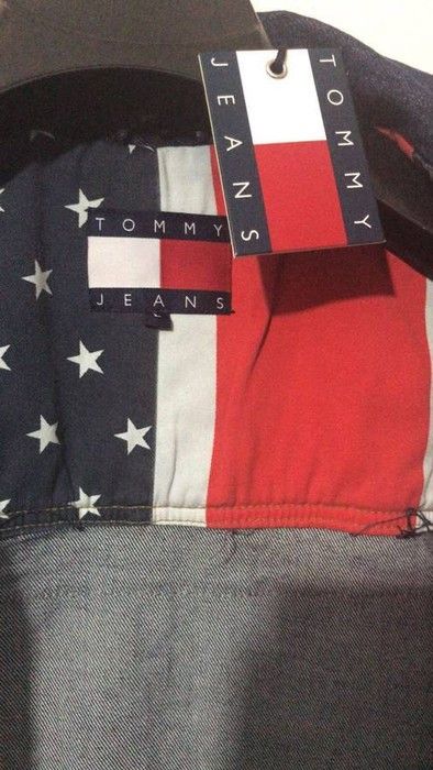 Tommy Hilfiger American Flag Interior Denim Jacket With Logo Back Print Size US XL / EU 56 / 4 - 3 Thumbnail