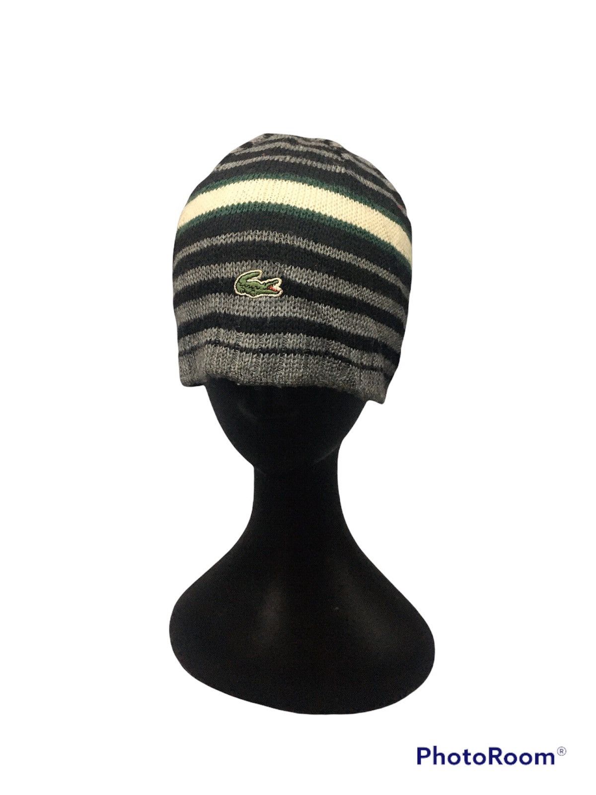 Lacoste × Vintage Vintage Lacoste Stripe Beanie Hat Kurt Kobain style Size ONE SIZE - 1 Thumbnail
