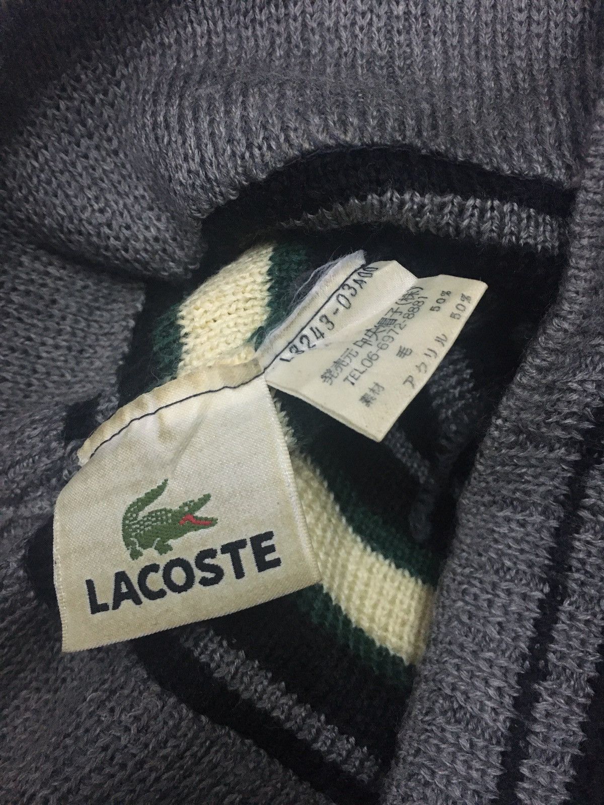 Lacoste × Vintage Vintage Lacoste Stripe Beanie Hat Kurt Kobain style Size ONE SIZE - 6 Thumbnail