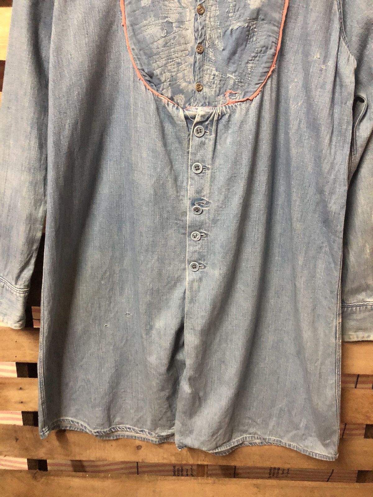 Kapital Kapital Denim Blouse Rare Design Collar Distressed Size US S / EU 44-46 / 1 - 10 Thumbnail