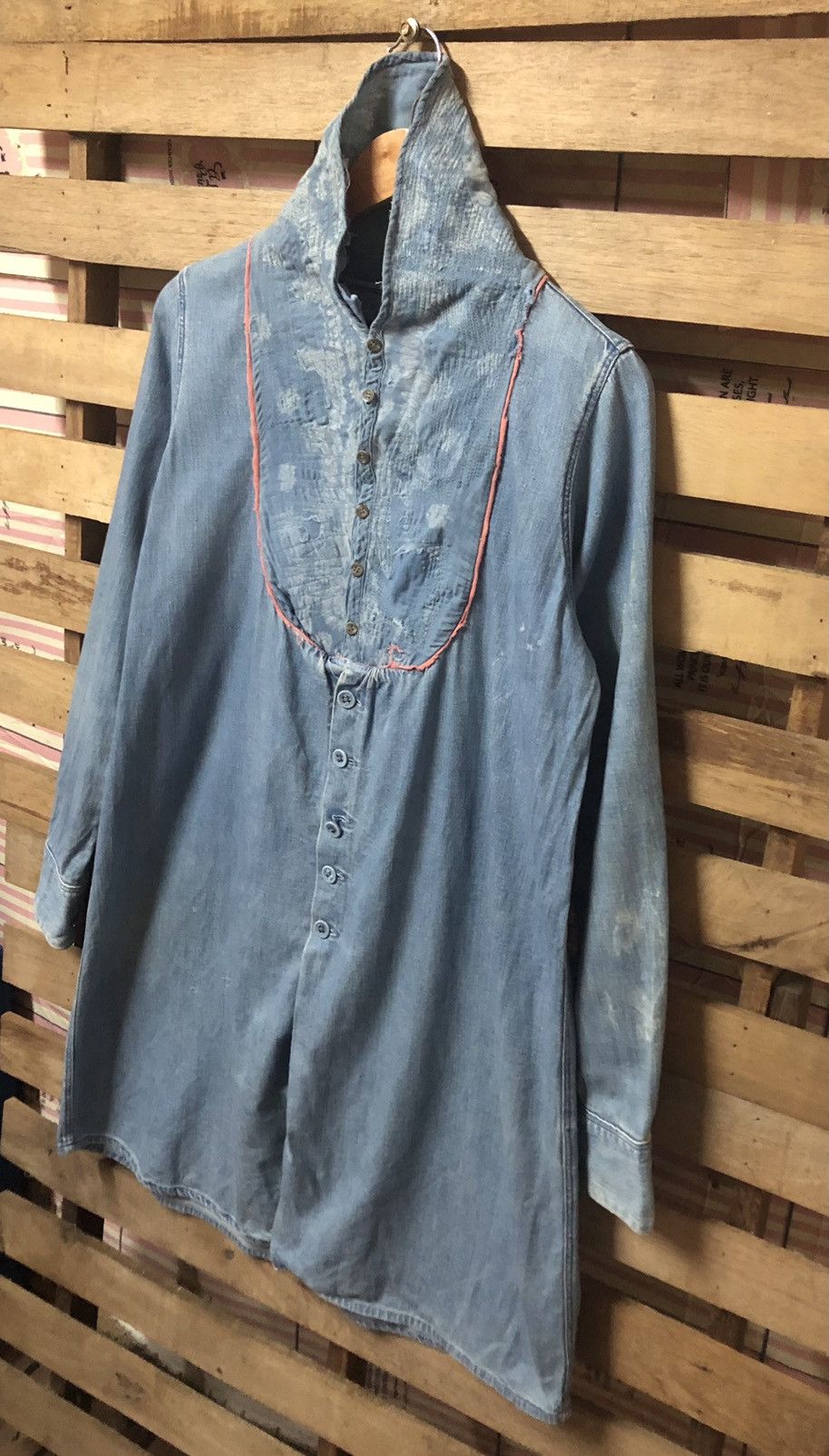Kapital Kapital Denim Blouse Rare Design Collar Distressed Size US S / EU 44-46 / 1 - 5 Thumbnail