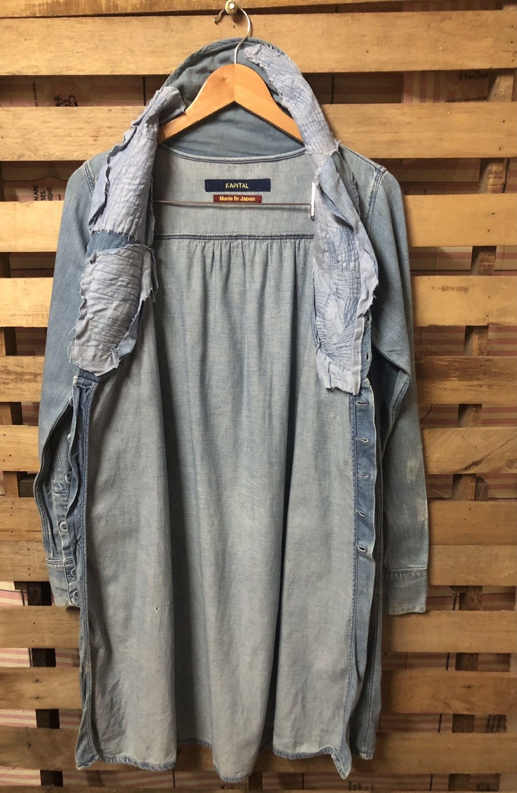 Kapital Kapital Denim Blouse Rare Design Collar Distressed Size US S / EU 44-46 / 1 - 3 Thumbnail