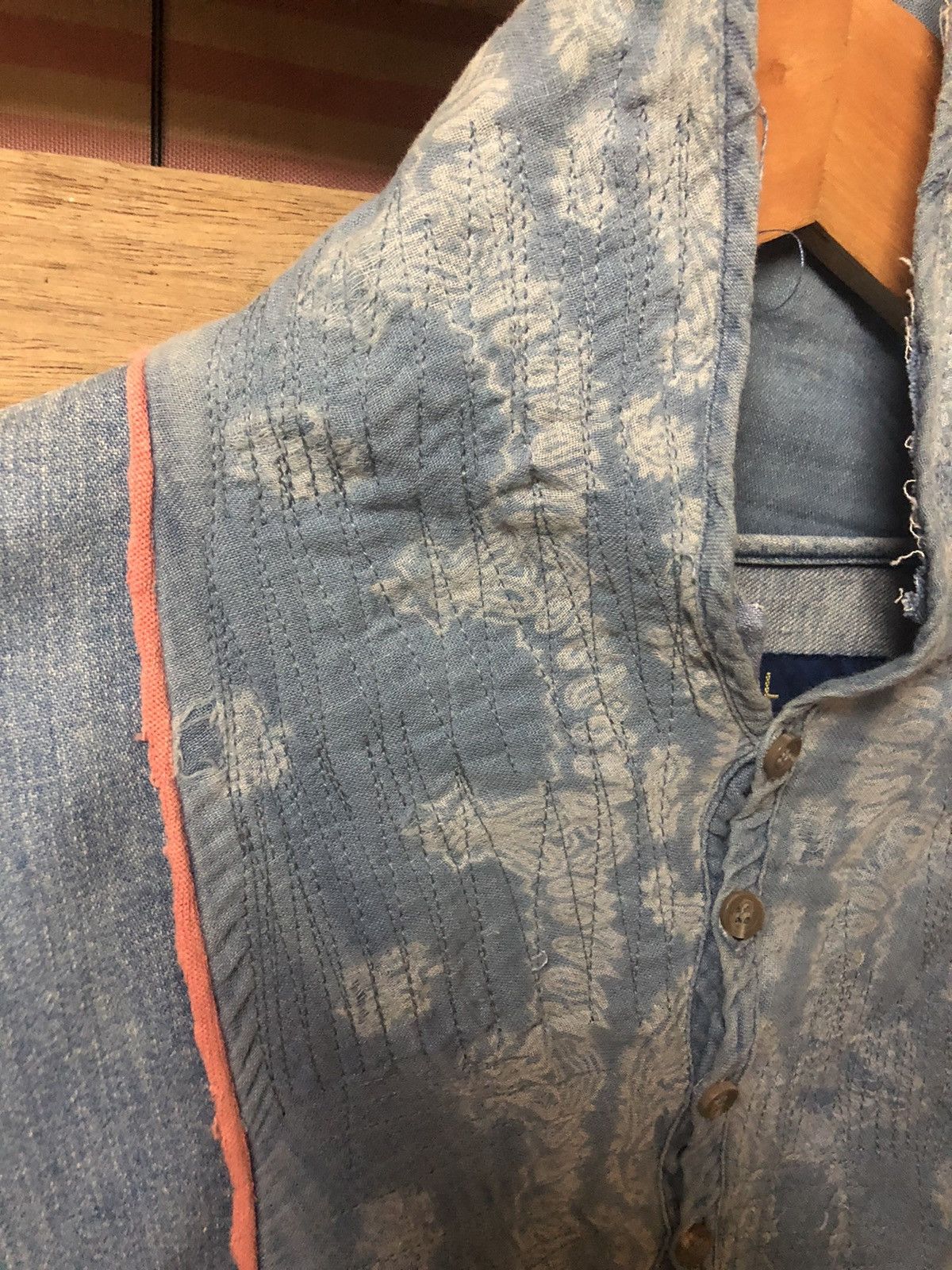 Kapital Kapital Denim Blouse Rare Design Collar Distressed Size US S / EU 44-46 / 1 - 8 Thumbnail