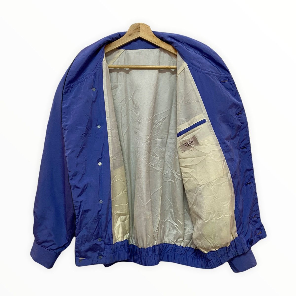 Celine 🔥STEALS‼️ICONIC CELINE PUFFER WOODEN BUTTON BOMBER JACKET Size US L / EU 52-54 / 3 - 13 Thumbnail