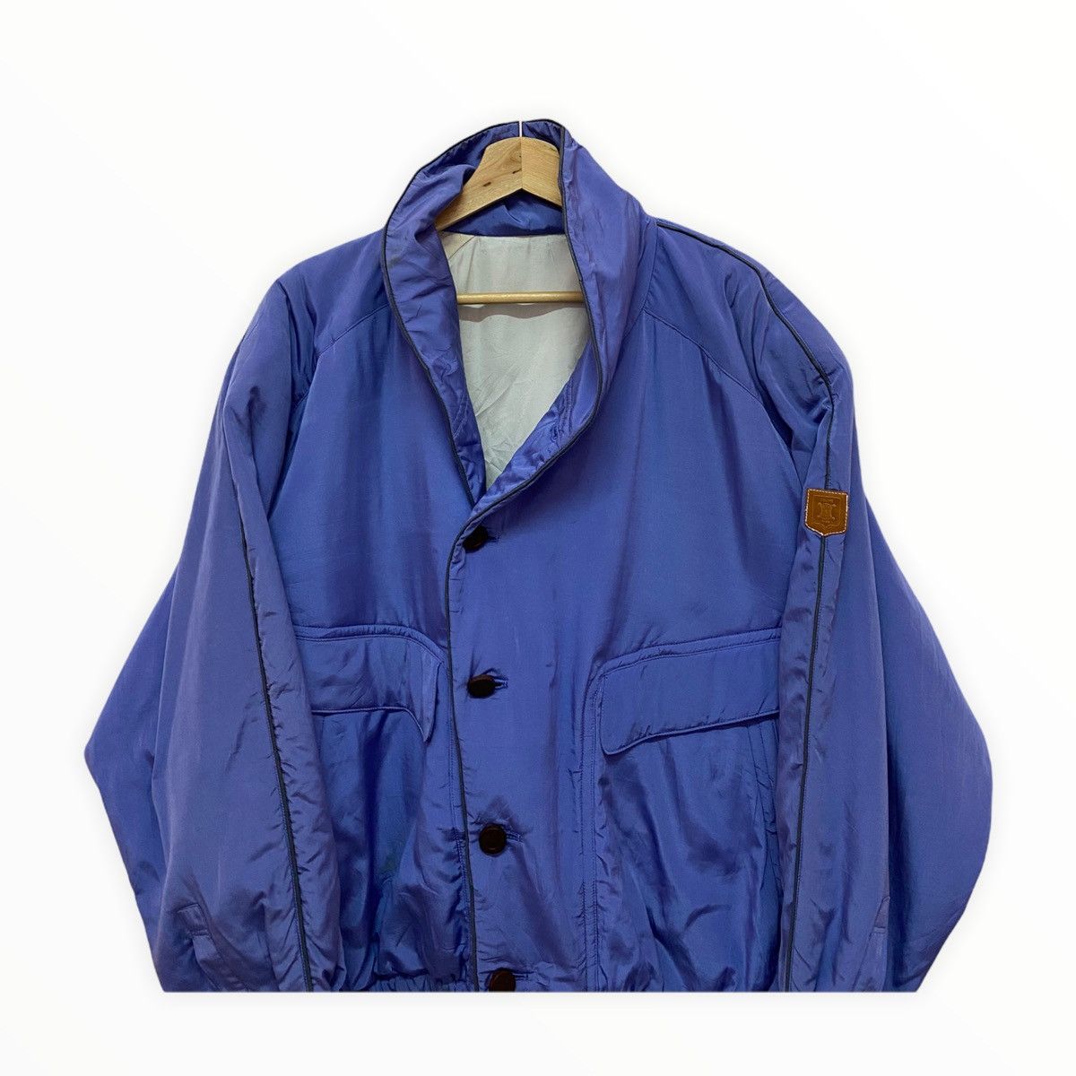 Celine 🔥STEALS‼️ICONIC CELINE PUFFER WOODEN BUTTON BOMBER JACKET Size US L / EU 52-54 / 3 - 4 Thumbnail