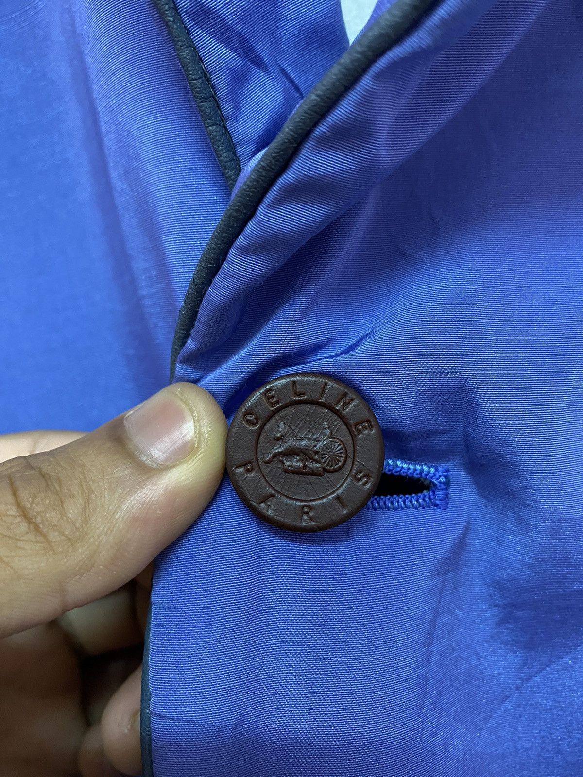 Celine 🔥STEALS‼️ICONIC CELINE PUFFER WOODEN BUTTON BOMBER JACKET Size US L / EU 52-54 / 3 - 15 Thumbnail