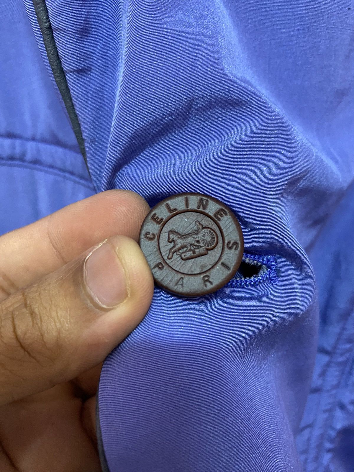 Celine 🔥STEALS‼️ICONIC CELINE PUFFER WOODEN BUTTON BOMBER JACKET Size US L / EU 52-54 / 3 - 14 Thumbnail