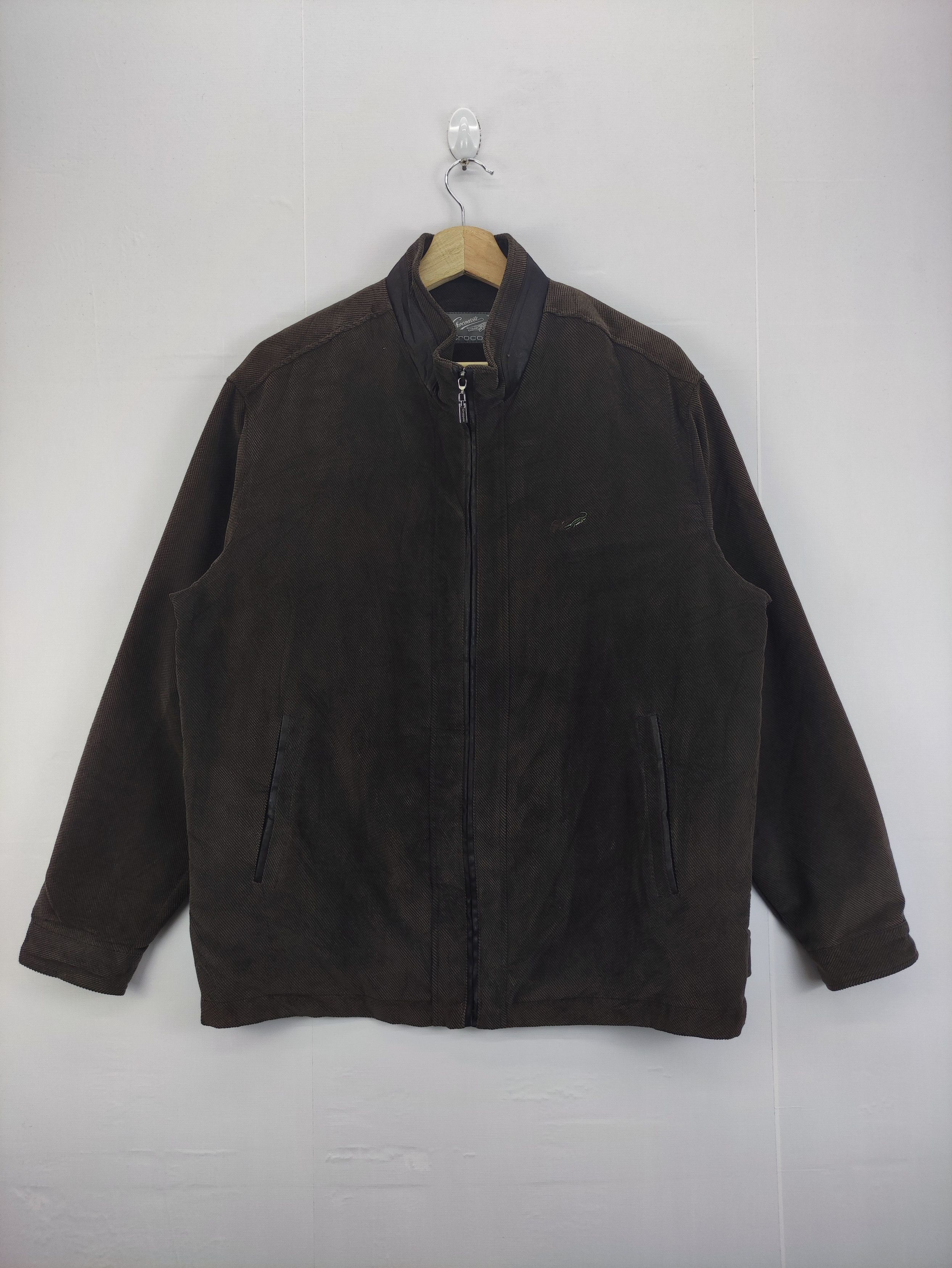 image of Vintage Crocodile Casual Jacket Zipper in Brown, Men's (Size Large)