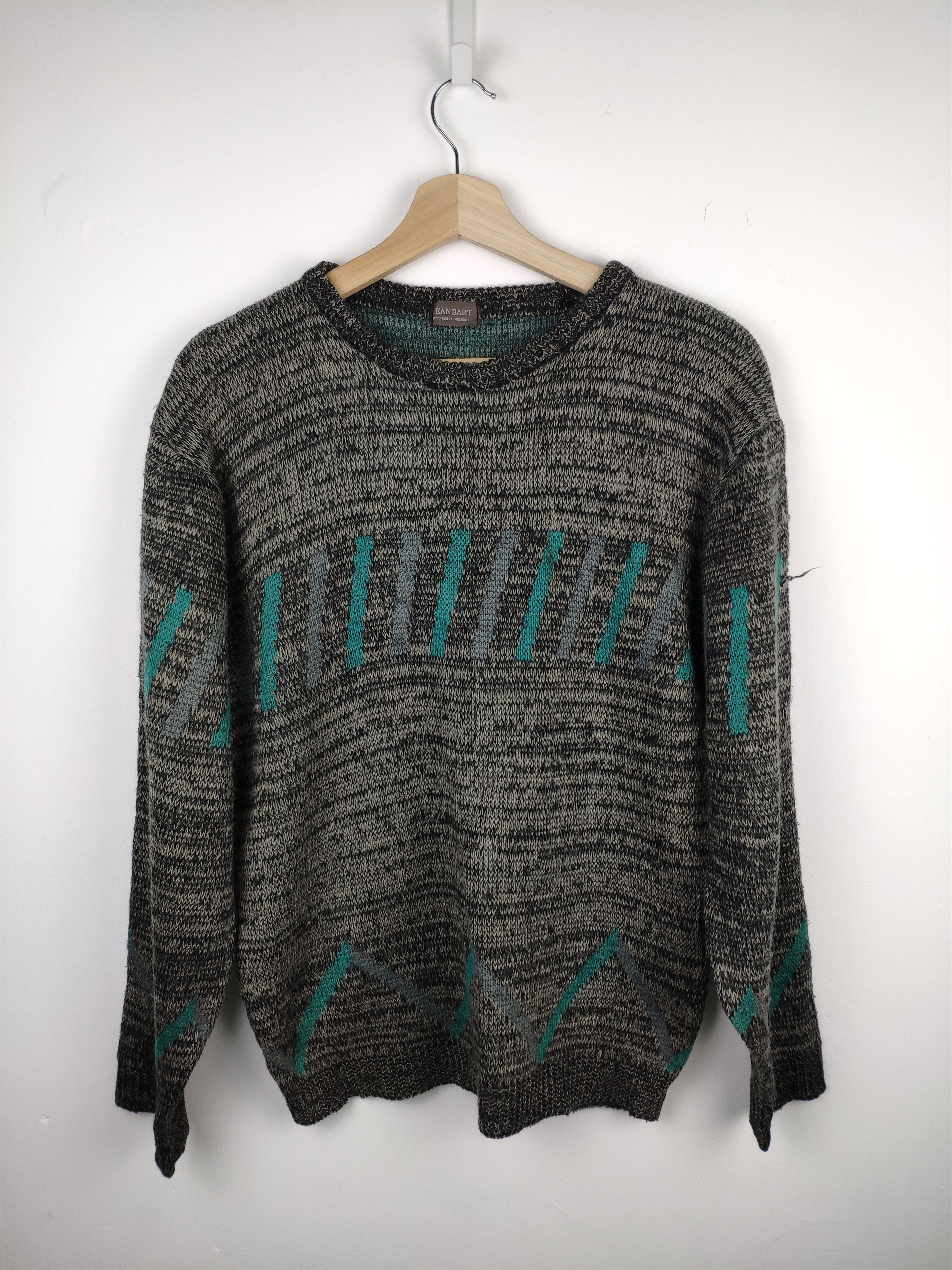 Aran Isles Knitwear × Japanese Brand × Vintage Steal 💥 Vintage Wool Knit Sweater Crewneck Jean Bart Size US M / EU 48-50 / 2 - 1 Thumbnail