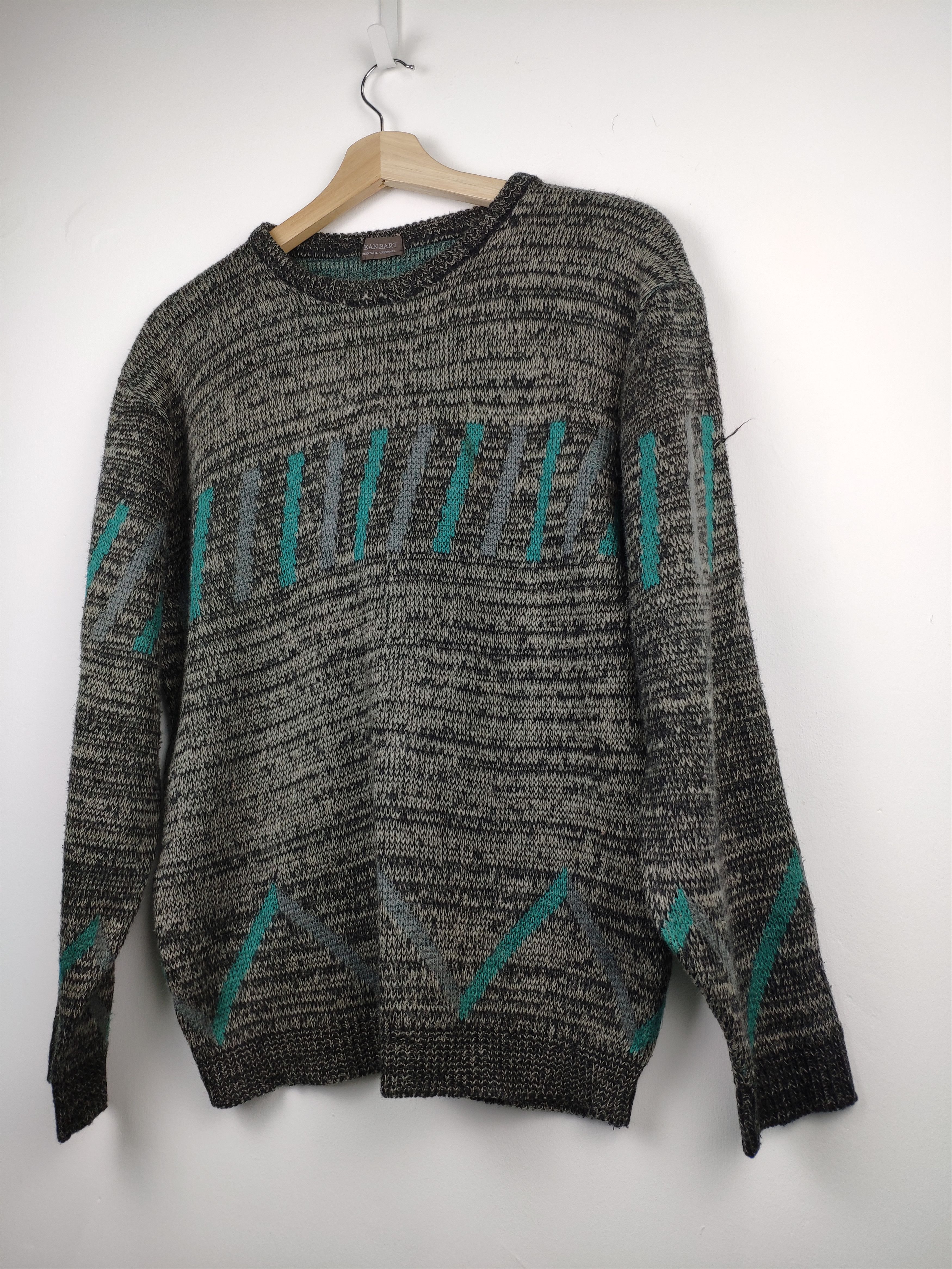 Aran Isles Knitwear × Japanese Brand × Vintage Steal 💥 Vintage Wool Knit Sweater Crewneck Jean Bart Size US M / EU 48-50 / 2 - 2 Thumbnail