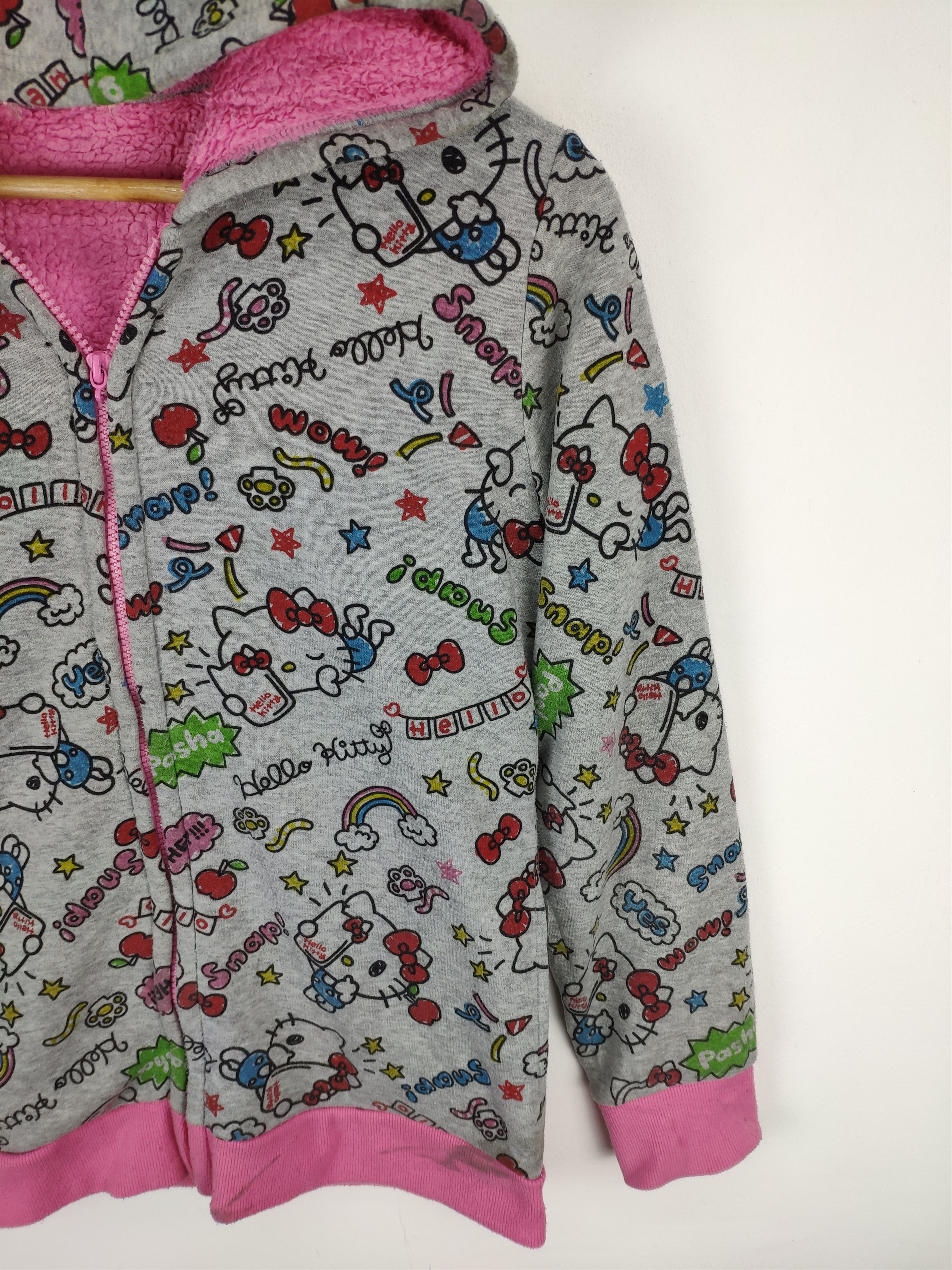 Japanese Brand × Vintage Vintage Hello Kitty Hoodie Jacket Lining Sherpa Size S / US 4 / IT 40 - 8 Thumbnail