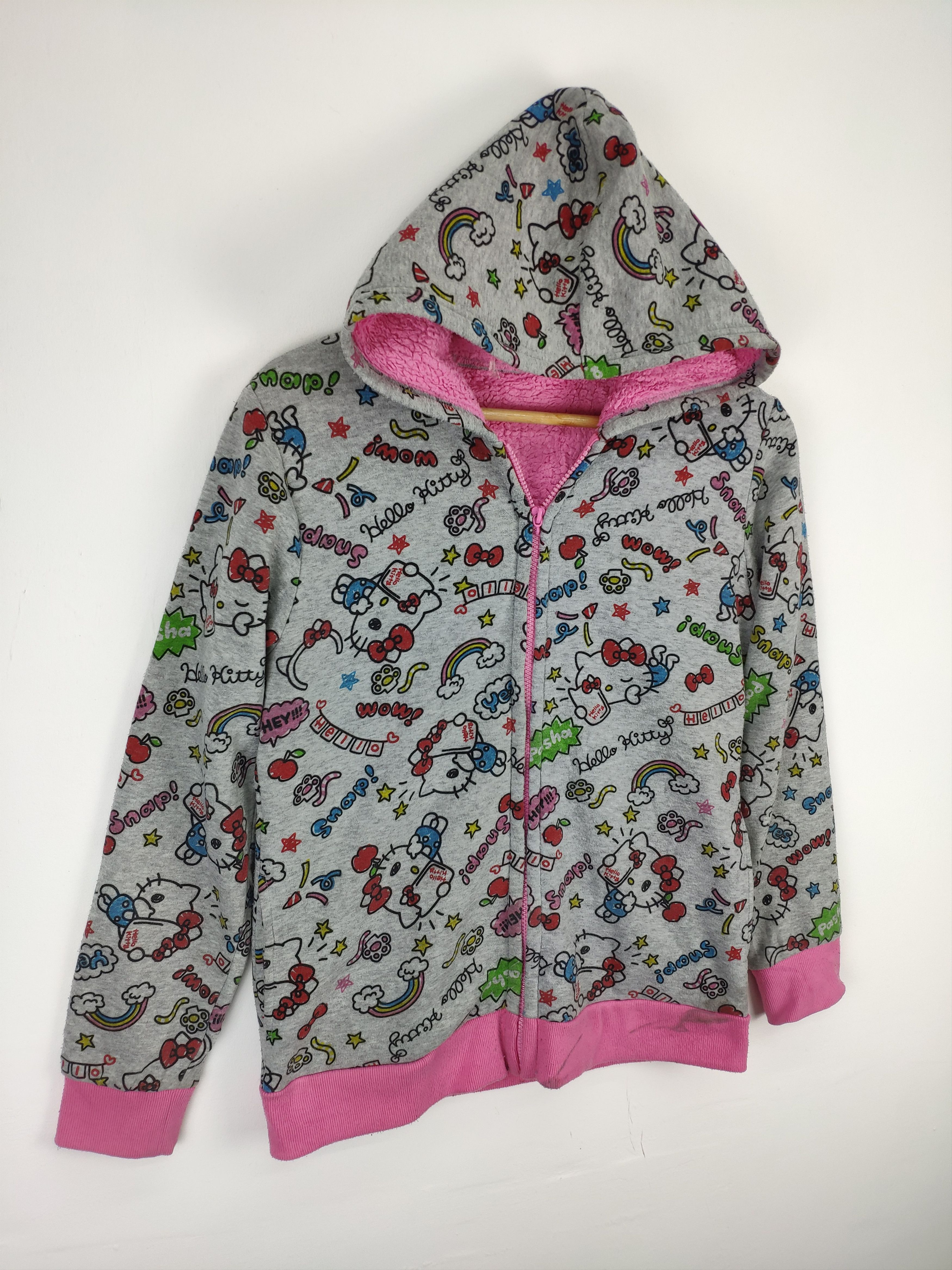 Japanese Brand × Vintage Vintage Hello Kitty Hoodie Jacket Lining Sherpa Size S / US 4 / IT 40 - 3 Thumbnail