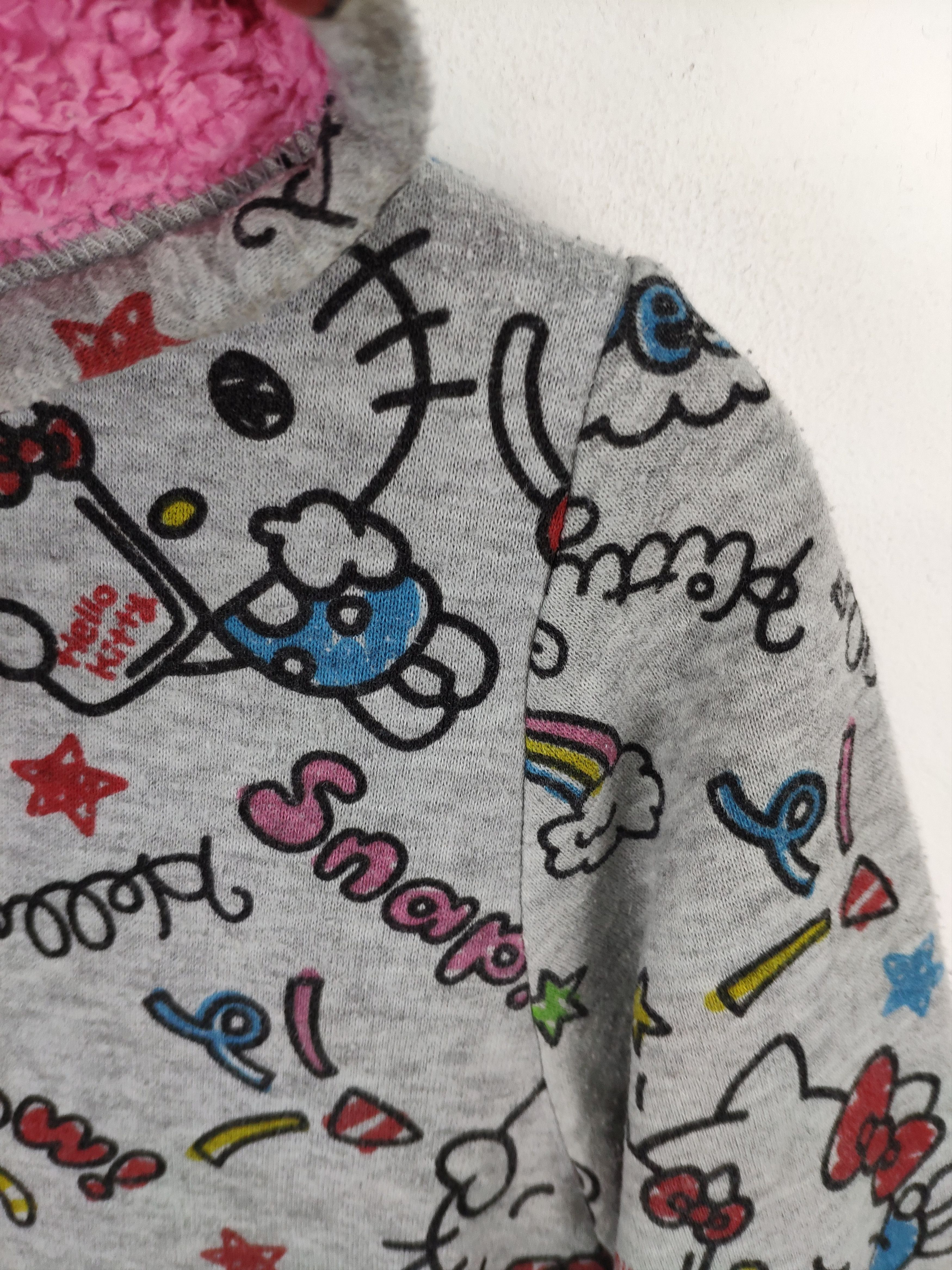 Japanese Brand × Vintage Vintage Hello Kitty Hoodie Jacket Lining Sherpa Size S / US 4 / IT 40 - 10 Thumbnail
