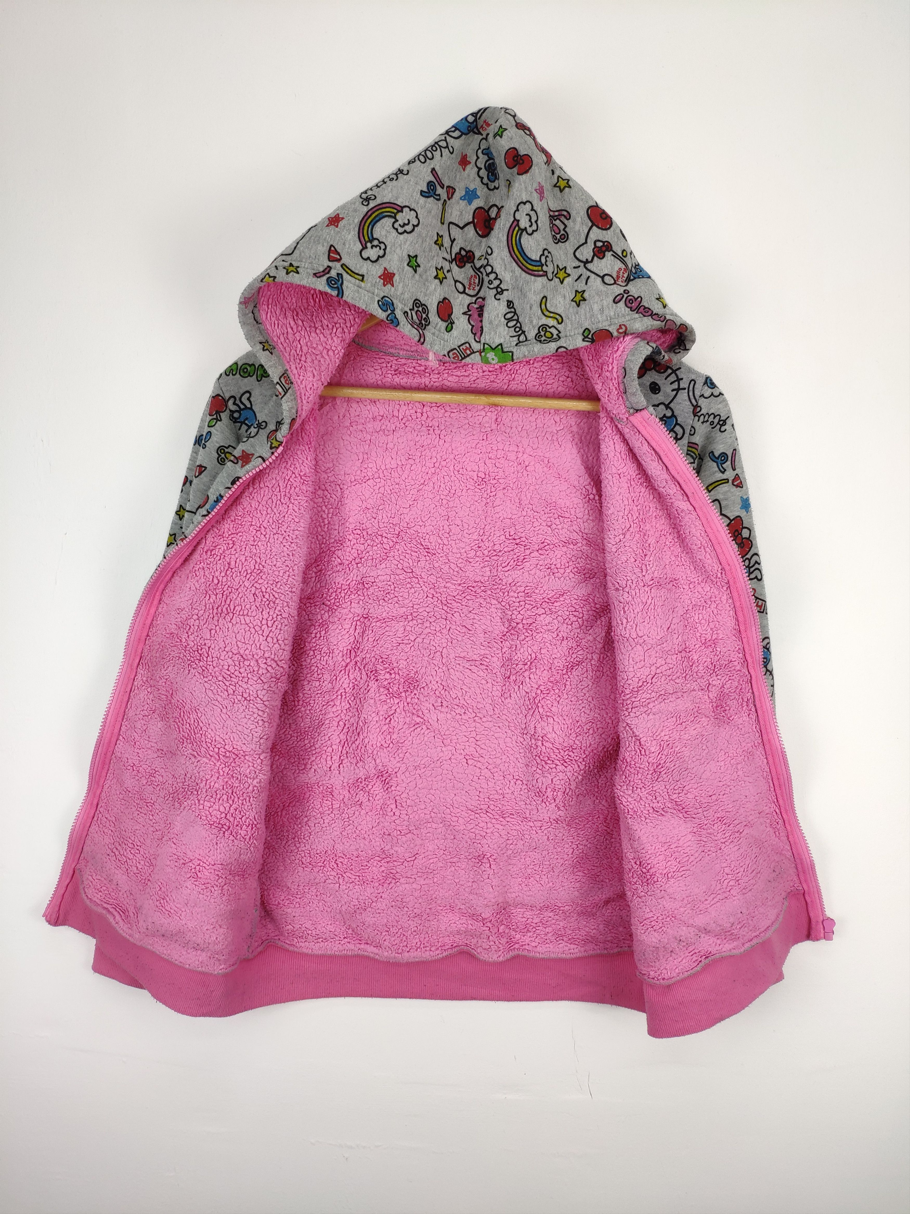 Japanese Brand × Vintage Vintage Hello Kitty Hoodie Jacket Lining Sherpa Size S / US 4 / IT 40 - 12 Thumbnail
