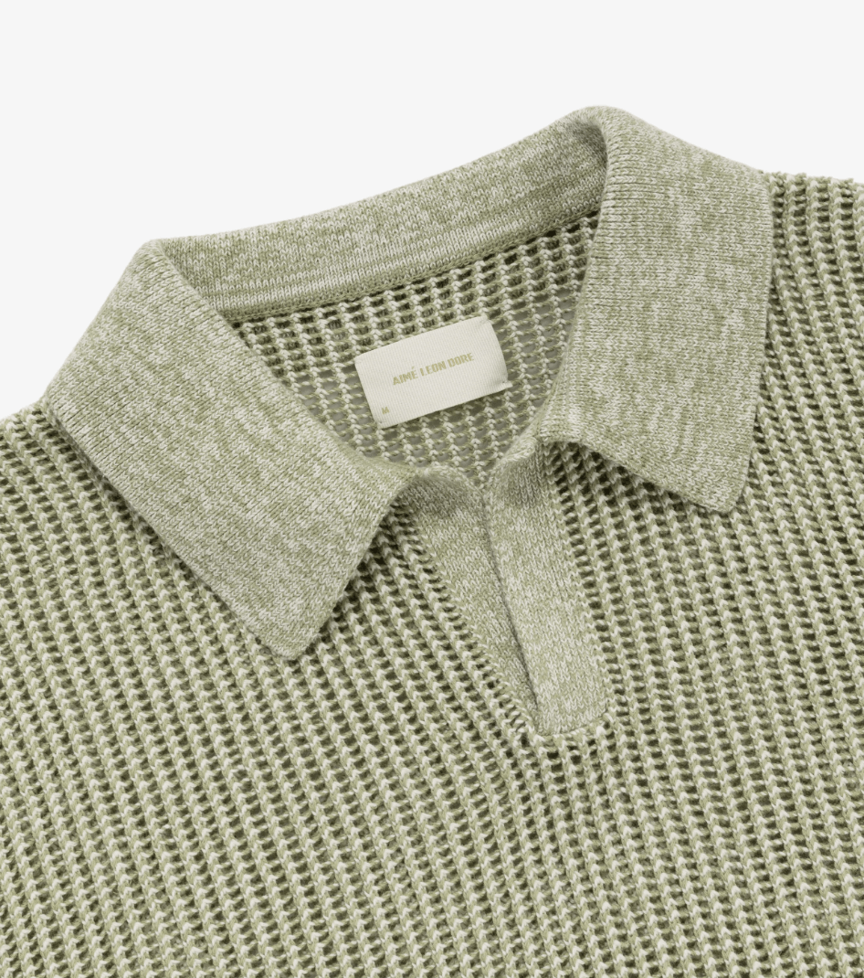 Aime Leon Dore Aime Leon Dore Mesh Knit Polo Size US M / EU 48-50 / 2 - 2 Thumbnail