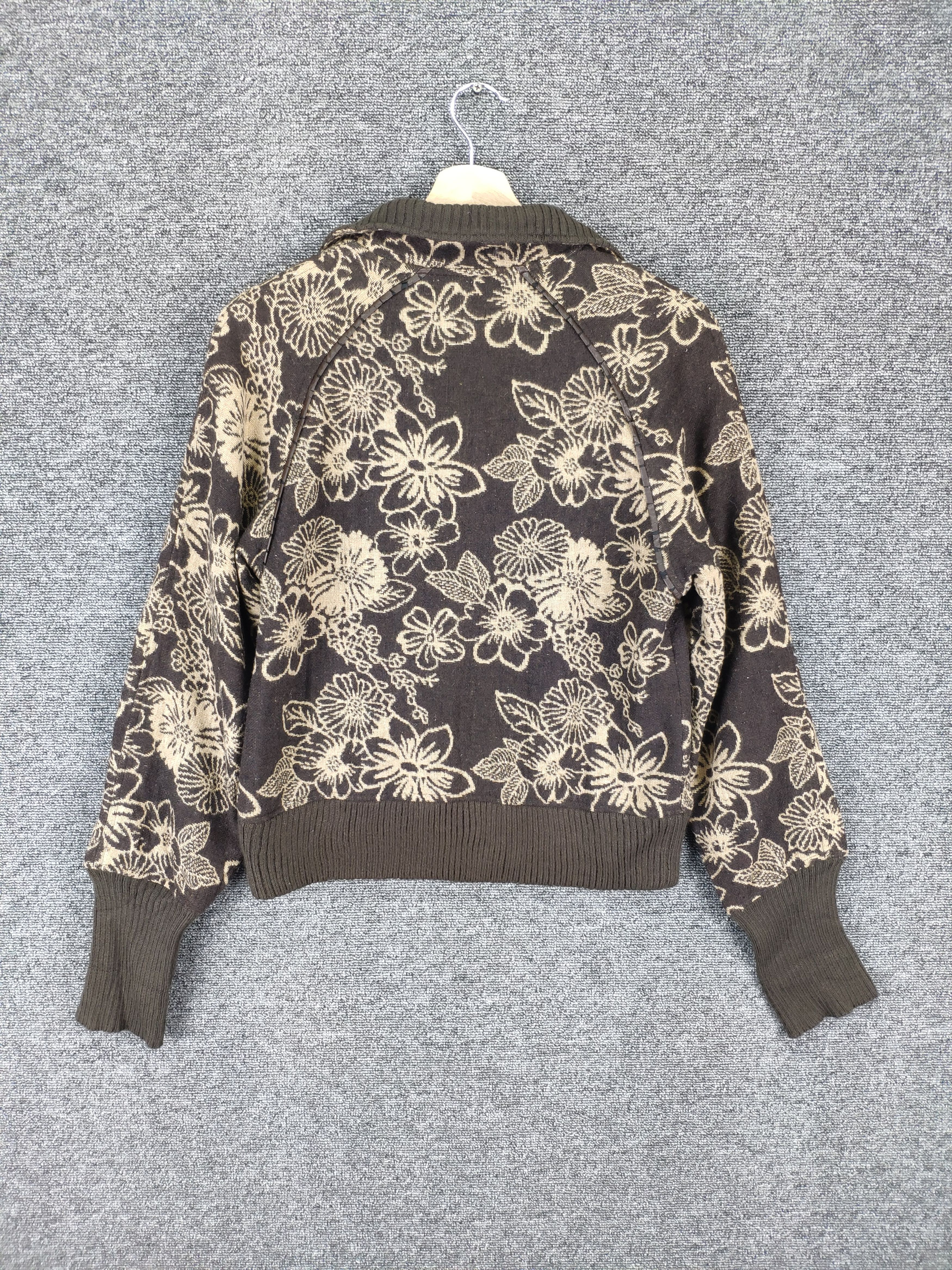 Aran Isles Knitwear × Japanese Brand Steal 💥 Vintage Knit Jacket Button Up Flower Fullprint Size S / US 4 / IT 40 - 12 Thumbnail