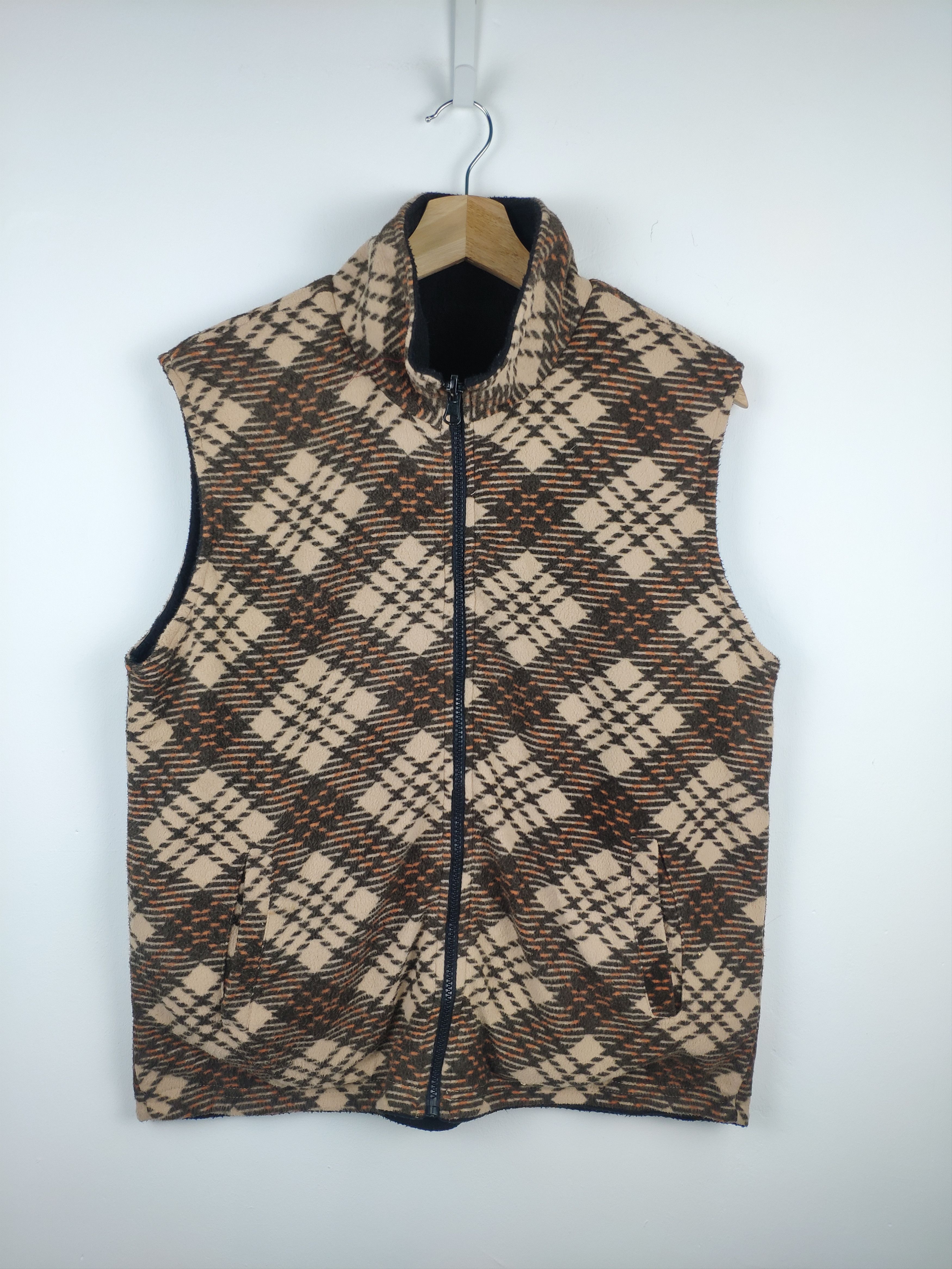 image of Tracey Vest x Vintage Steal Vintage Fleece Vest Plaid Reversible, Men's (Size Medium)