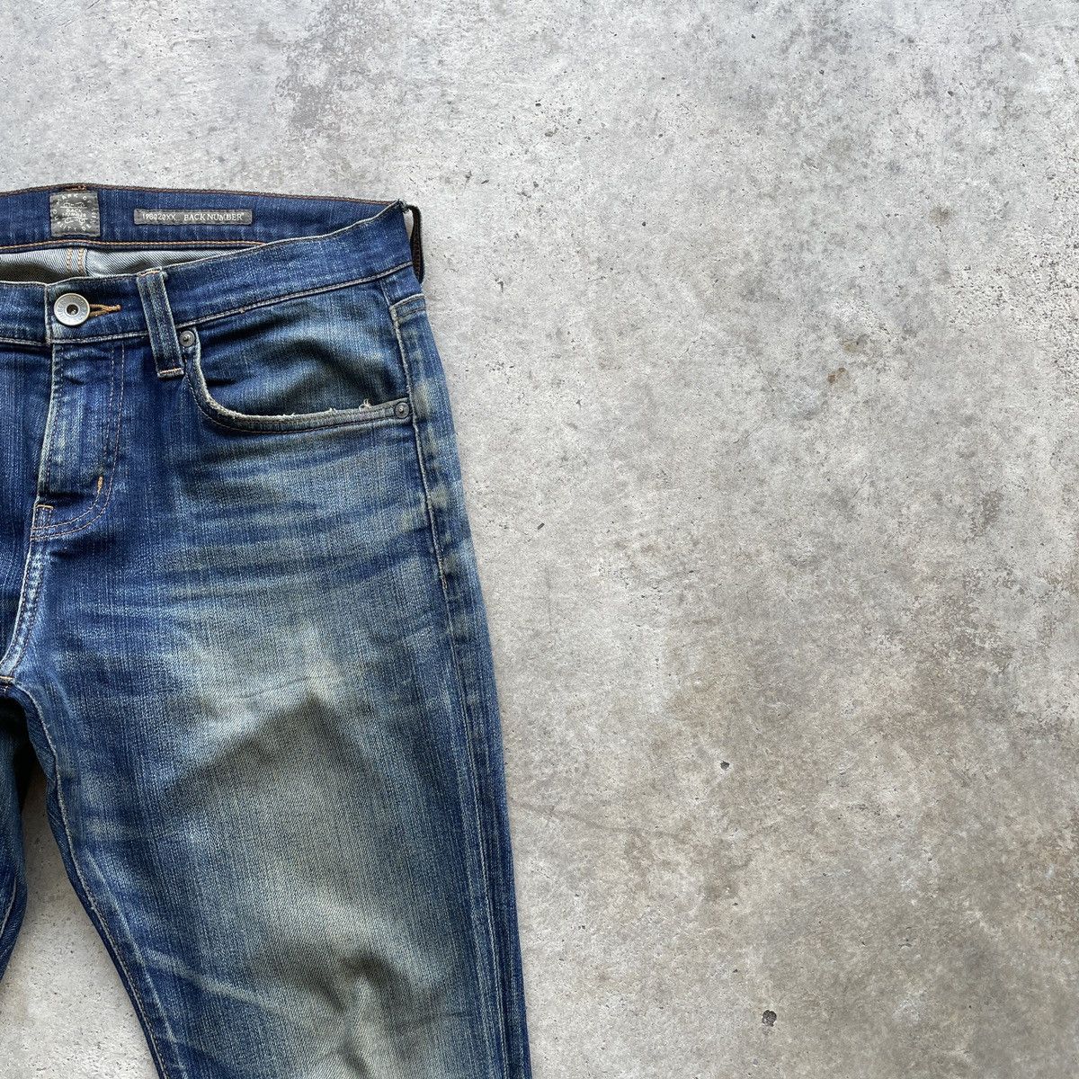 Japanese Brand W32x31.5🔥 Vintage Back Number Faded Denim Jeans Pants Size US 32 / EU 48 - 6 Thumbnail