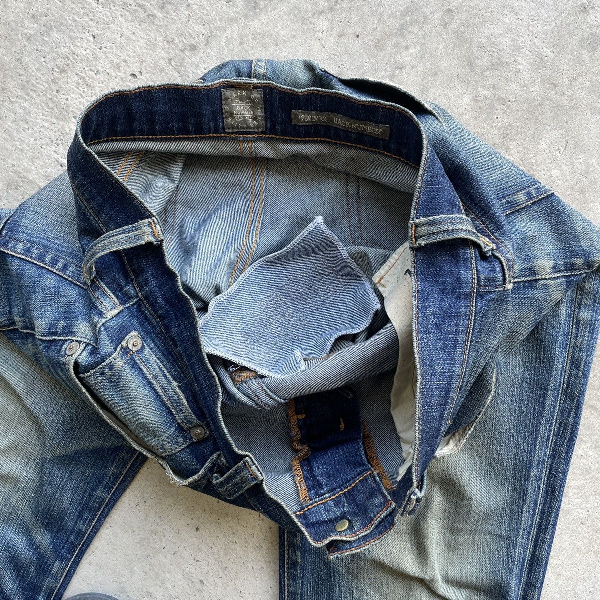 Japanese Brand W32x31.5🔥 Vintage Back Number Faded Denim Jeans Pants Size US 32 / EU 48 - 11 Thumbnail