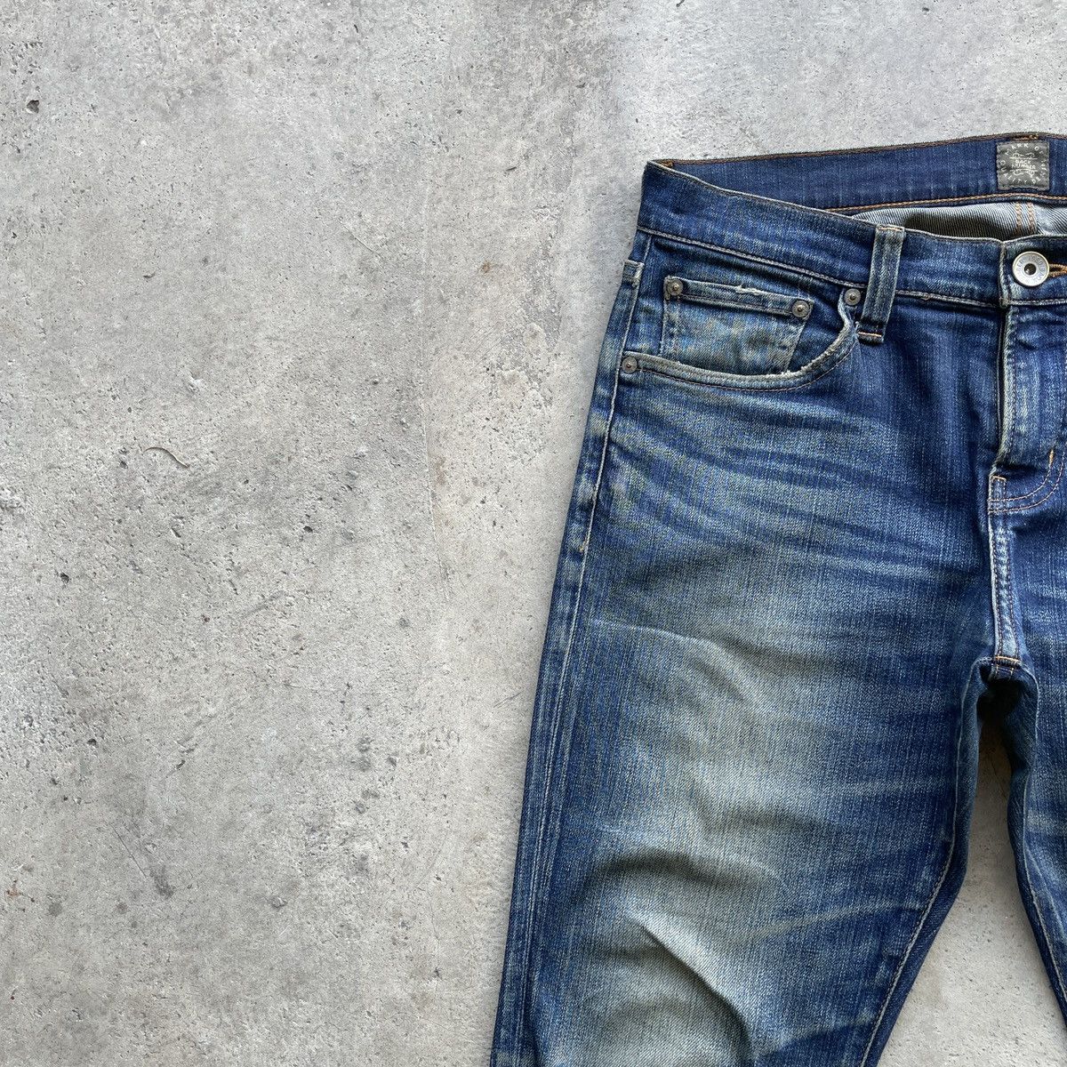 Japanese Brand W32x31.5🔥 Vintage Back Number Faded Denim Jeans Pants Size US 32 / EU 48 - 5 Thumbnail