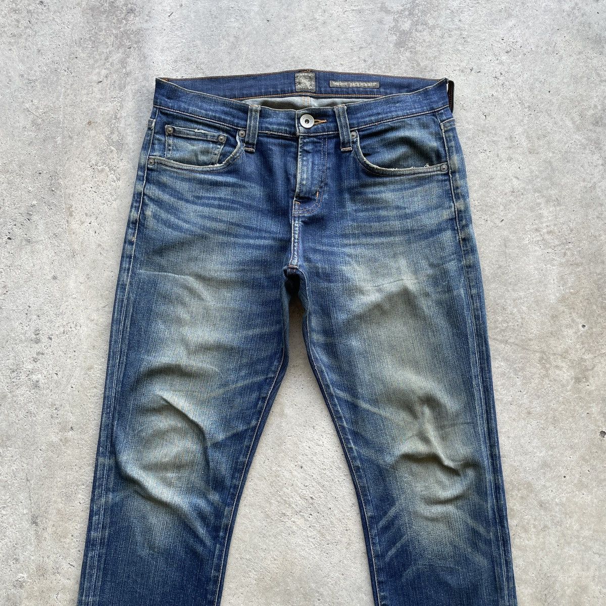 Japanese Brand W32x31.5🔥 Vintage Back Number Faded Denim Jeans Pants Size US 32 / EU 48 - 3 Thumbnail