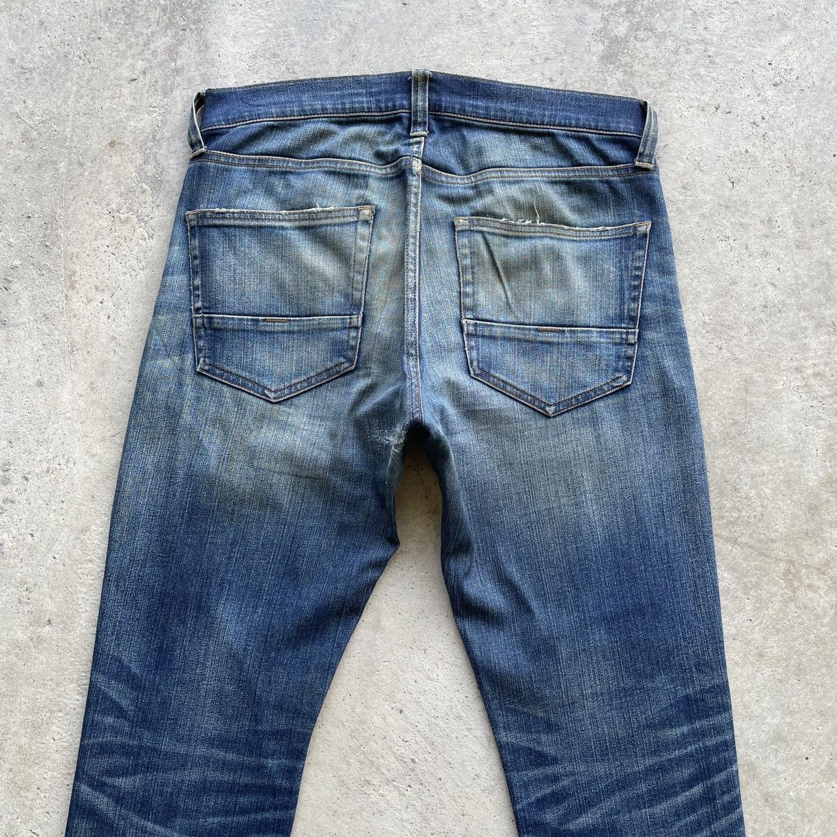 Japanese Brand W32x31.5🔥 Vintage Back Number Faded Denim Jeans Pants Size US 32 / EU 48 - 14 Thumbnail