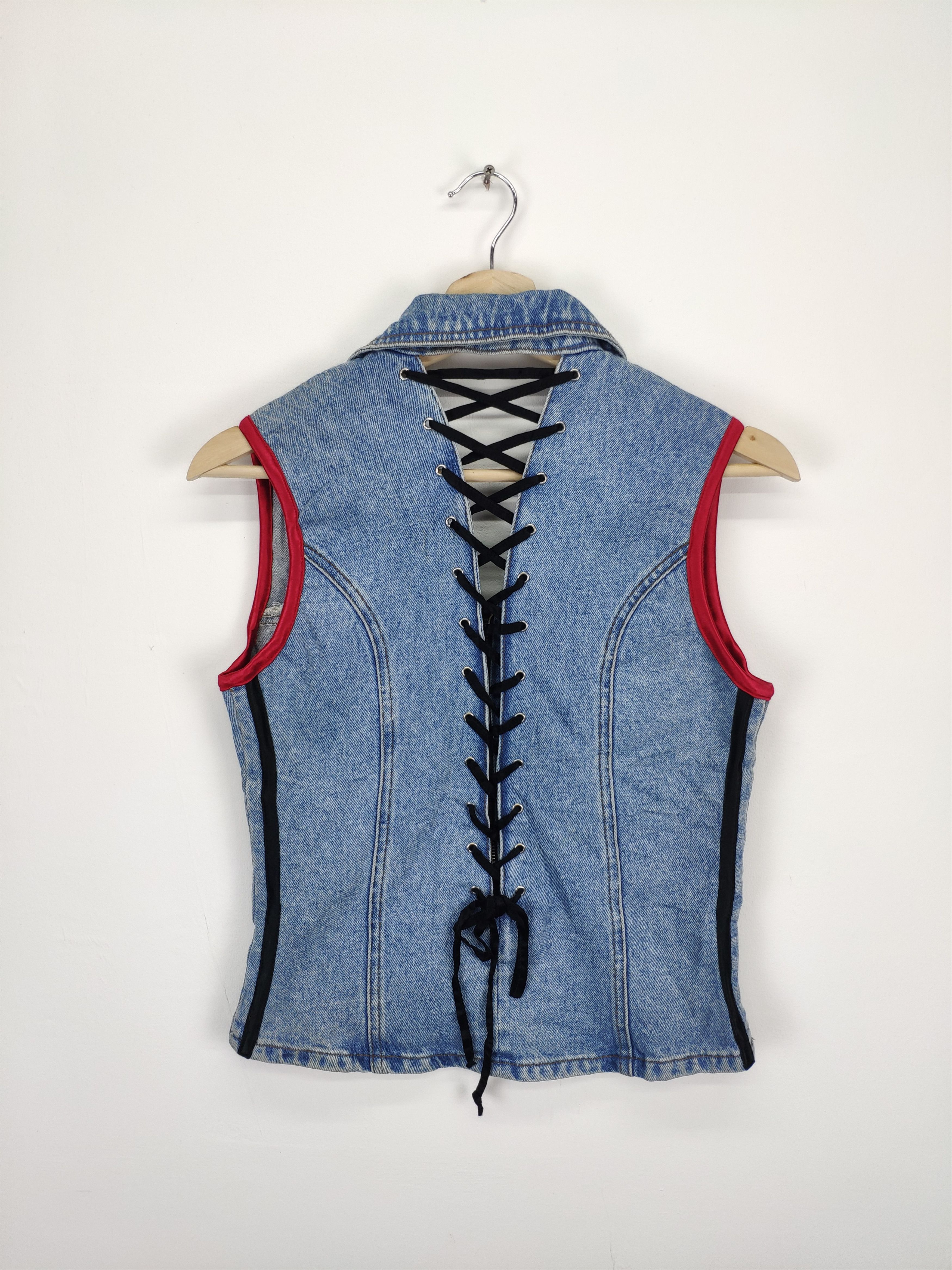 14th Addiction × If Six Was Nine × Seditionaries Vintage Denim Vest Punk Style Summer Sexy Style Size S / US 4 / IT 40 - 9 Thumbnail