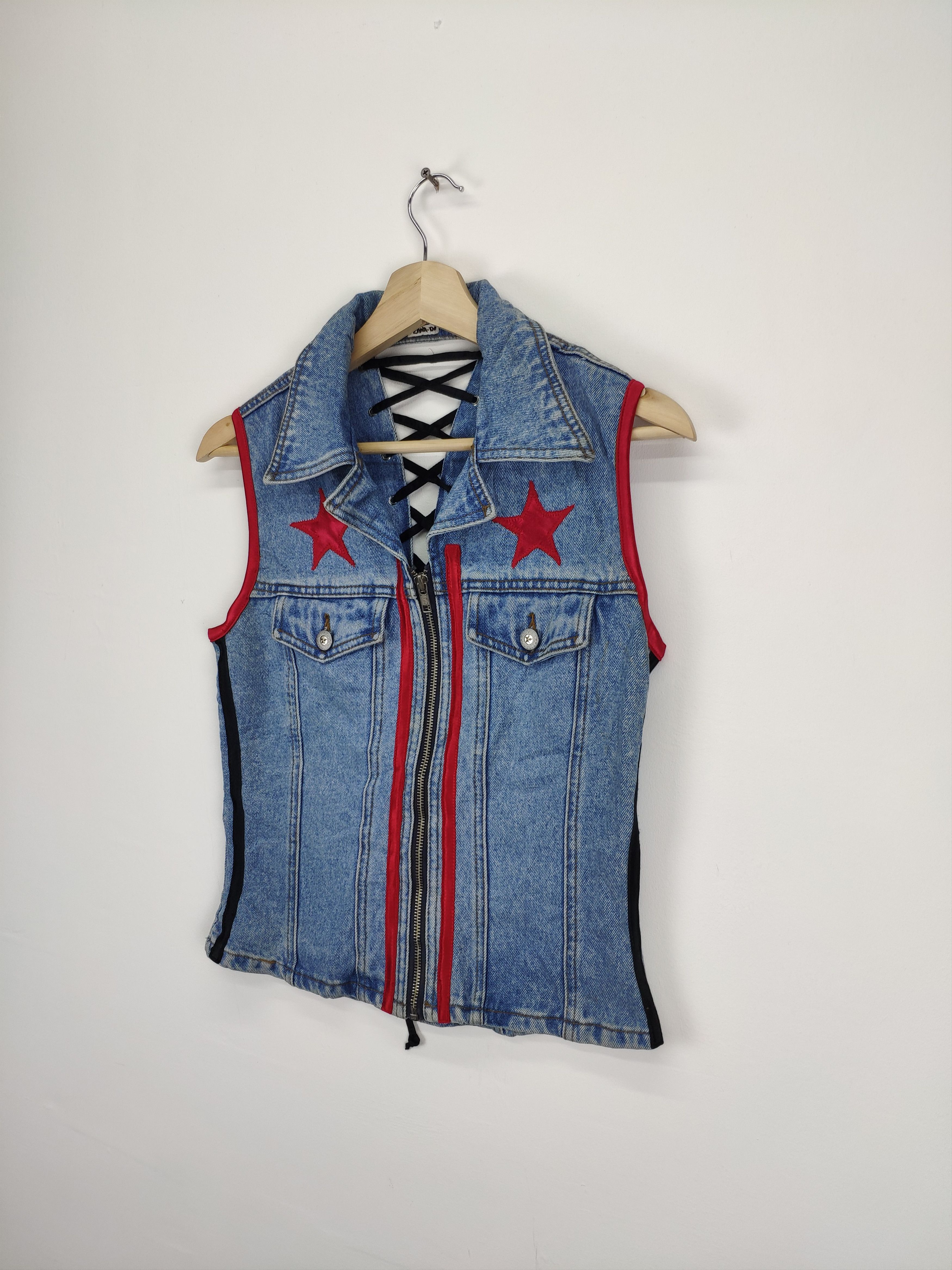 14th Addiction × If Six Was Nine × Seditionaries Vintage Denim Vest Punk Style Summer Sexy Style Size S / US 4 / IT 40 - 2 Thumbnail