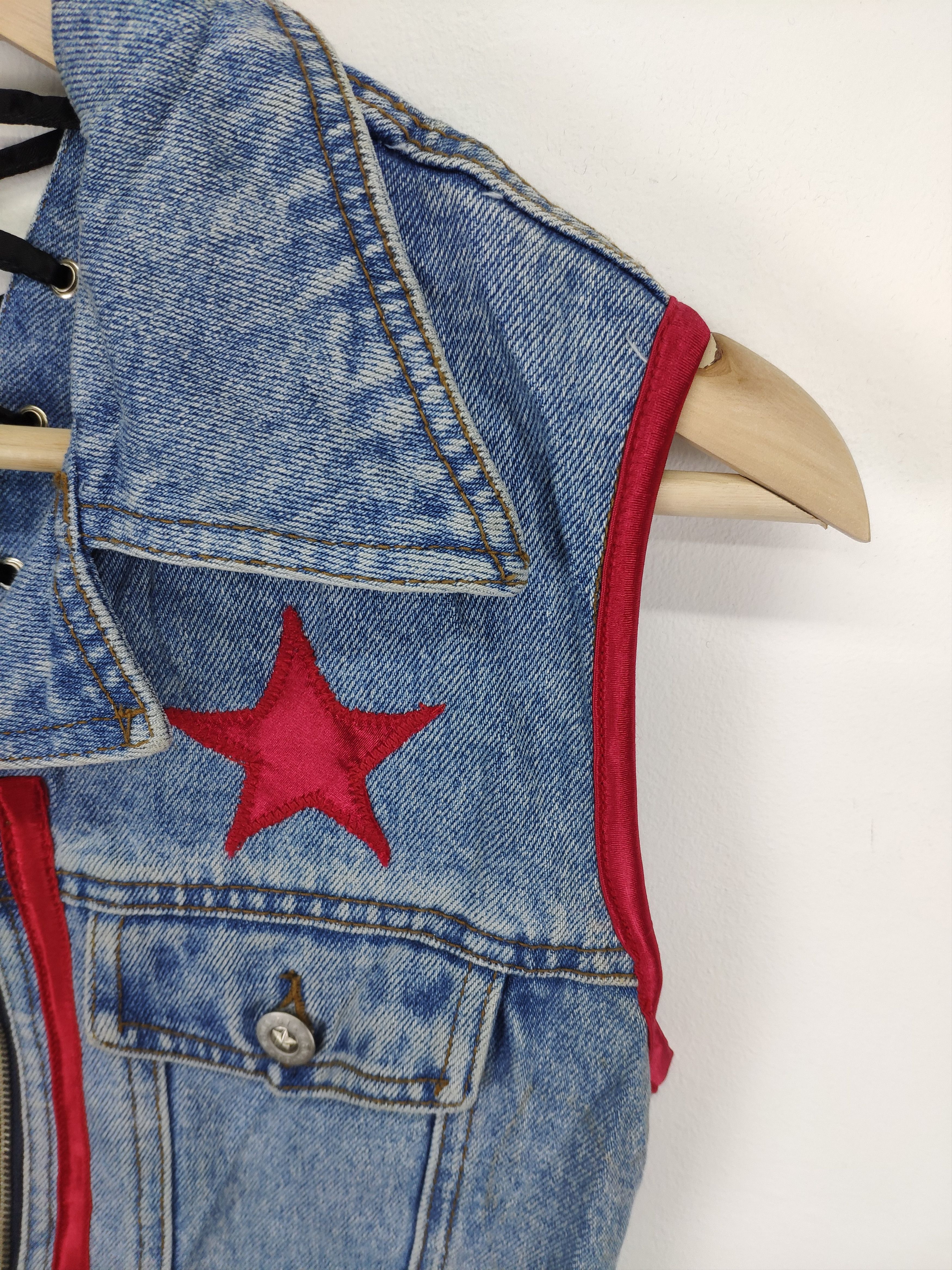14th Addiction × If Six Was Nine × Seditionaries Vintage Denim Vest Punk Style Summer Sexy Style Size S / US 4 / IT 40 - 4 Thumbnail