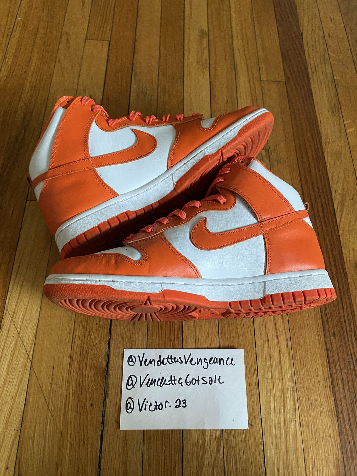 Nike Nike Dunk High Syracuse White/Orange QS US8.5 Size US 8.5 / EU 41-42 - 4 Thumbnail